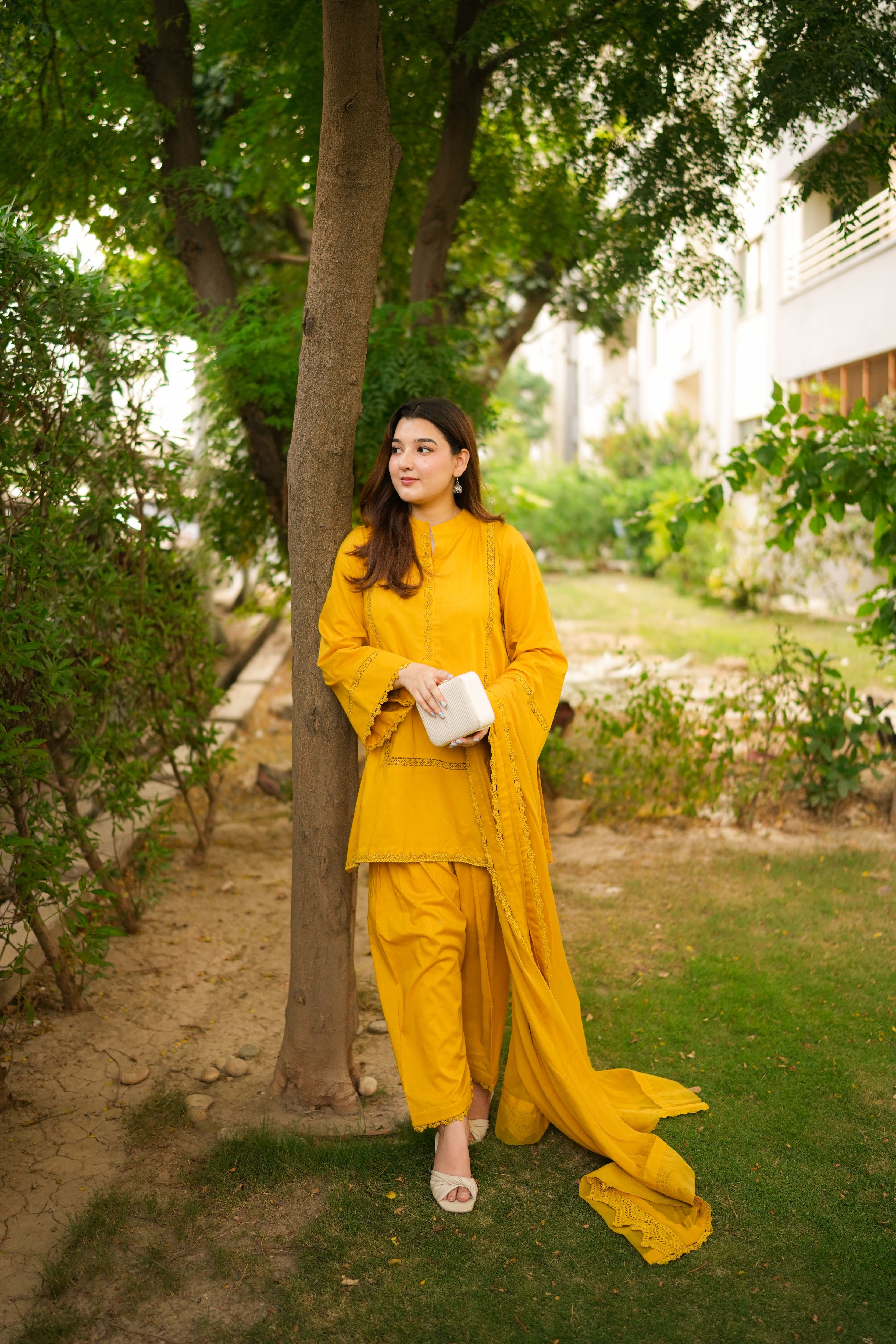 Rs 8000 Aneelas Stitched Solid Lawn 3pc with Shalwar & Chiffon Duppata [SL-16][Dispatch Time 2 Month]
