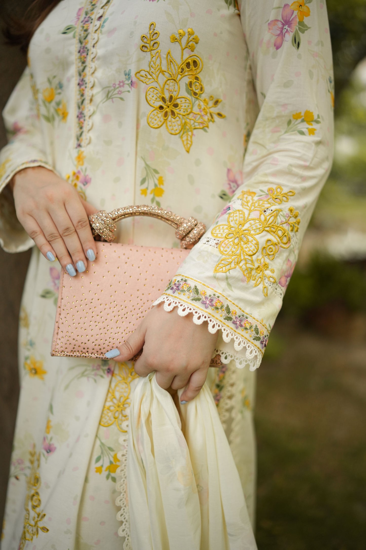 Rs 13500 Aneelas Stitched Lawn Print Emb 3pc Chiffon Duppata [SPR-26-82-B] [Dispatch Time 2 Months]