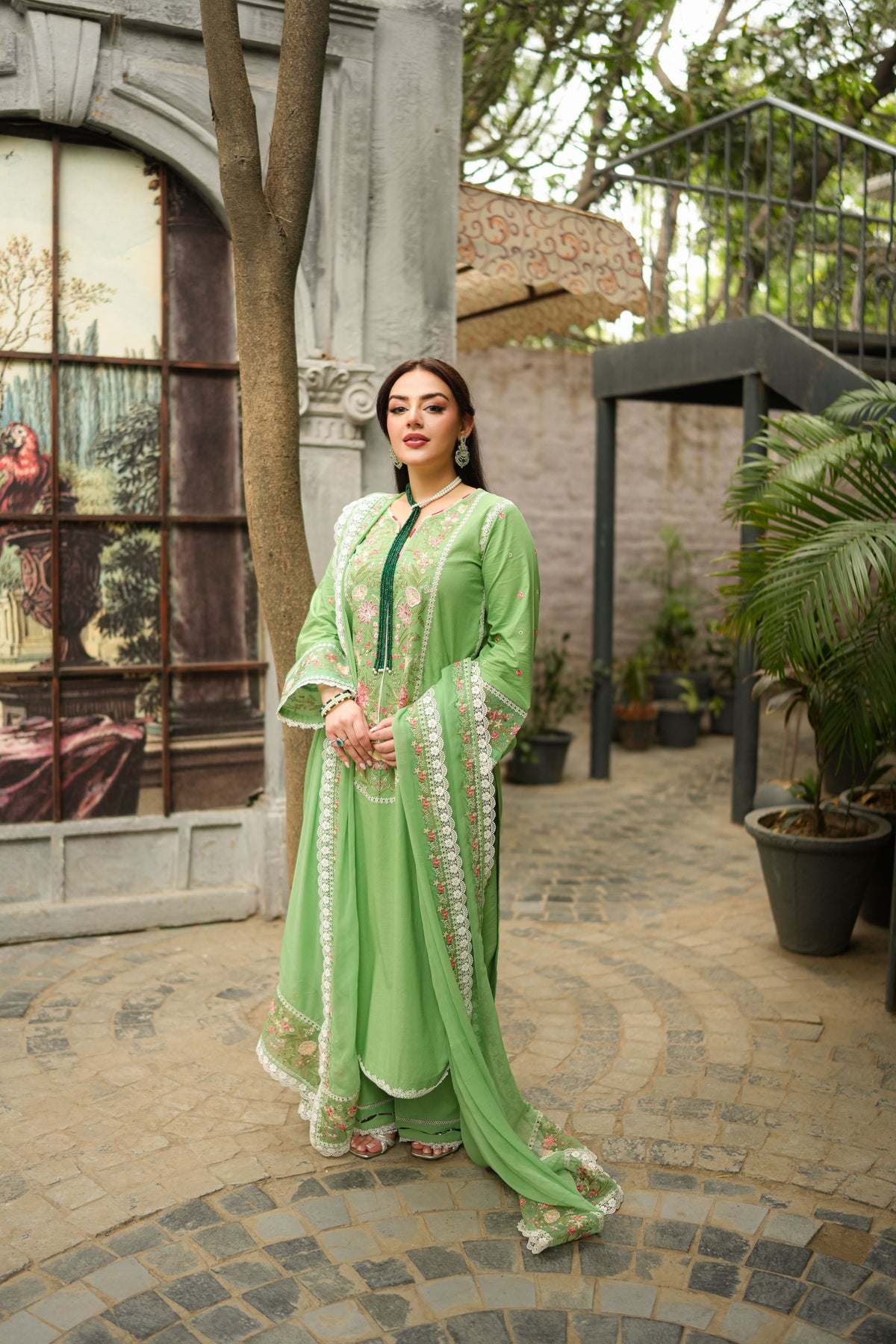 Aneelas Lawn Emb Shirt Trouser 2pc [LUX-26-111] [Dispatch Time 2 Months]