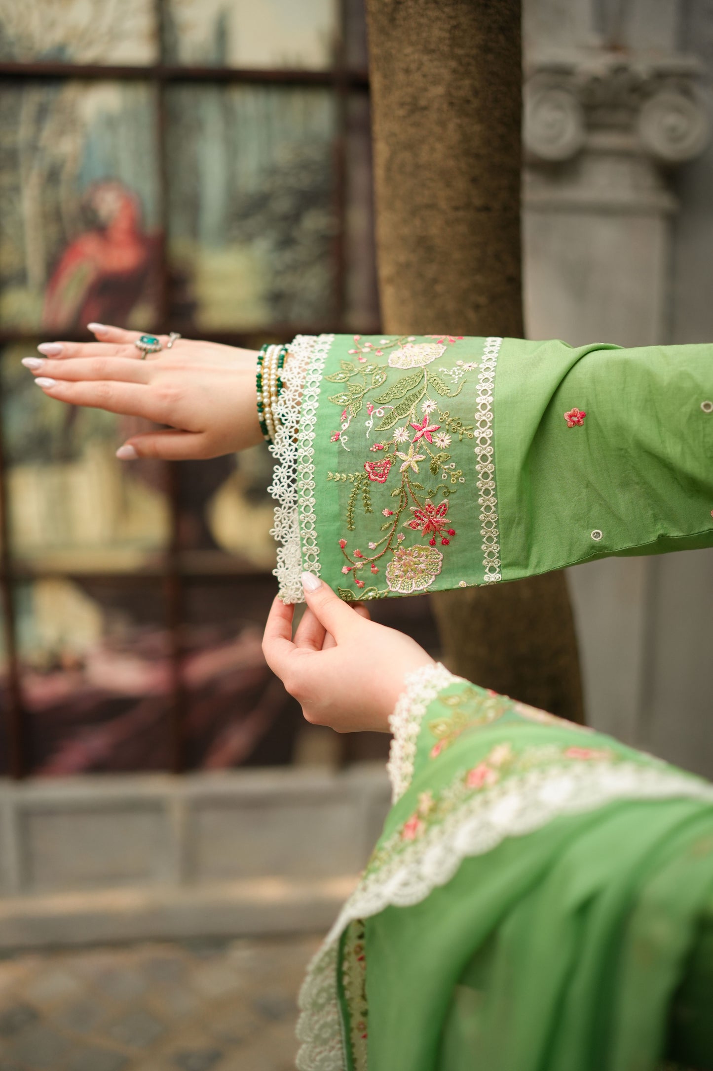 Aneelas UNstitched Lawn Emb 3pc Emb Chiffon Duppata [LUX-26-111] [Dispatch Time 1 Month]