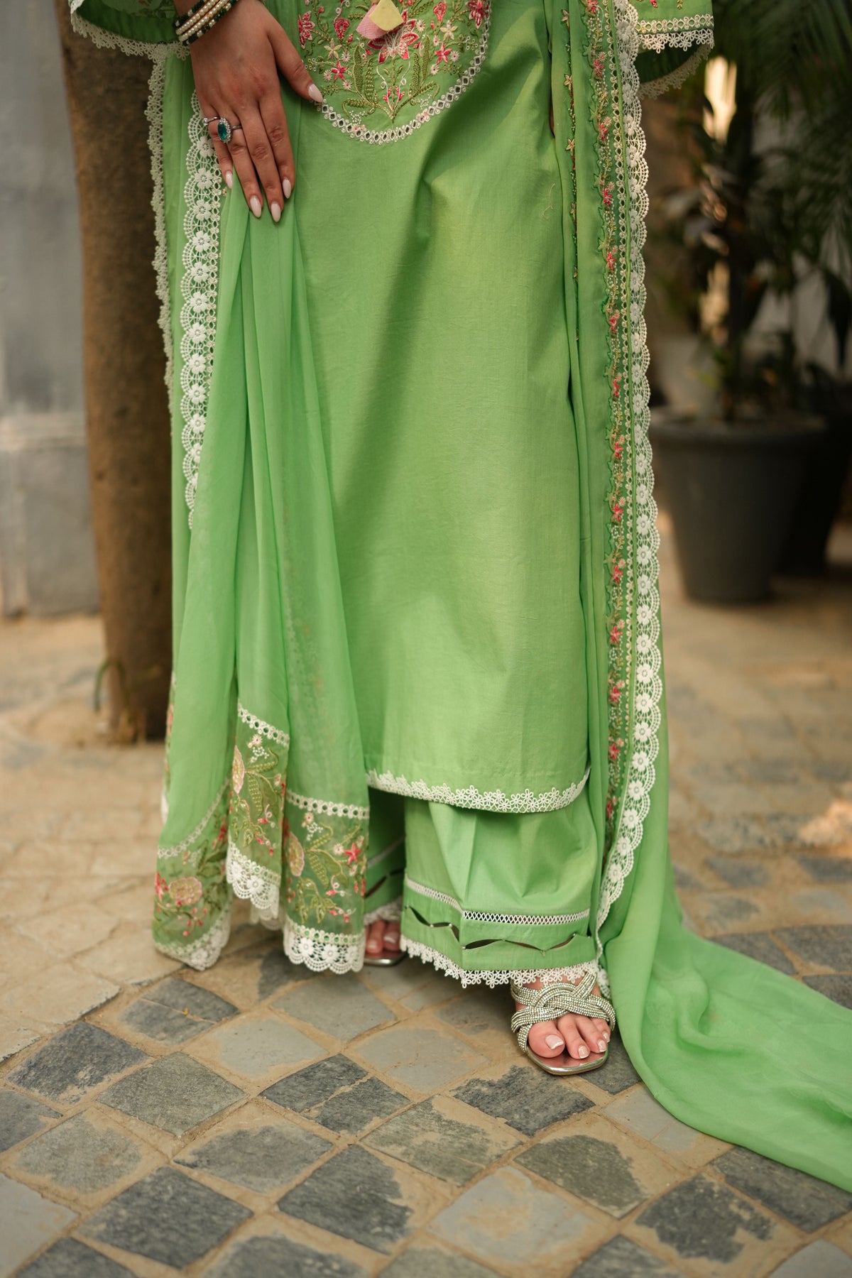 Aneelas UNstitched Lawn Emb 3pc Emb Chiffon Duppata [LUX-26-111] [Dispatch Time 1 Month]