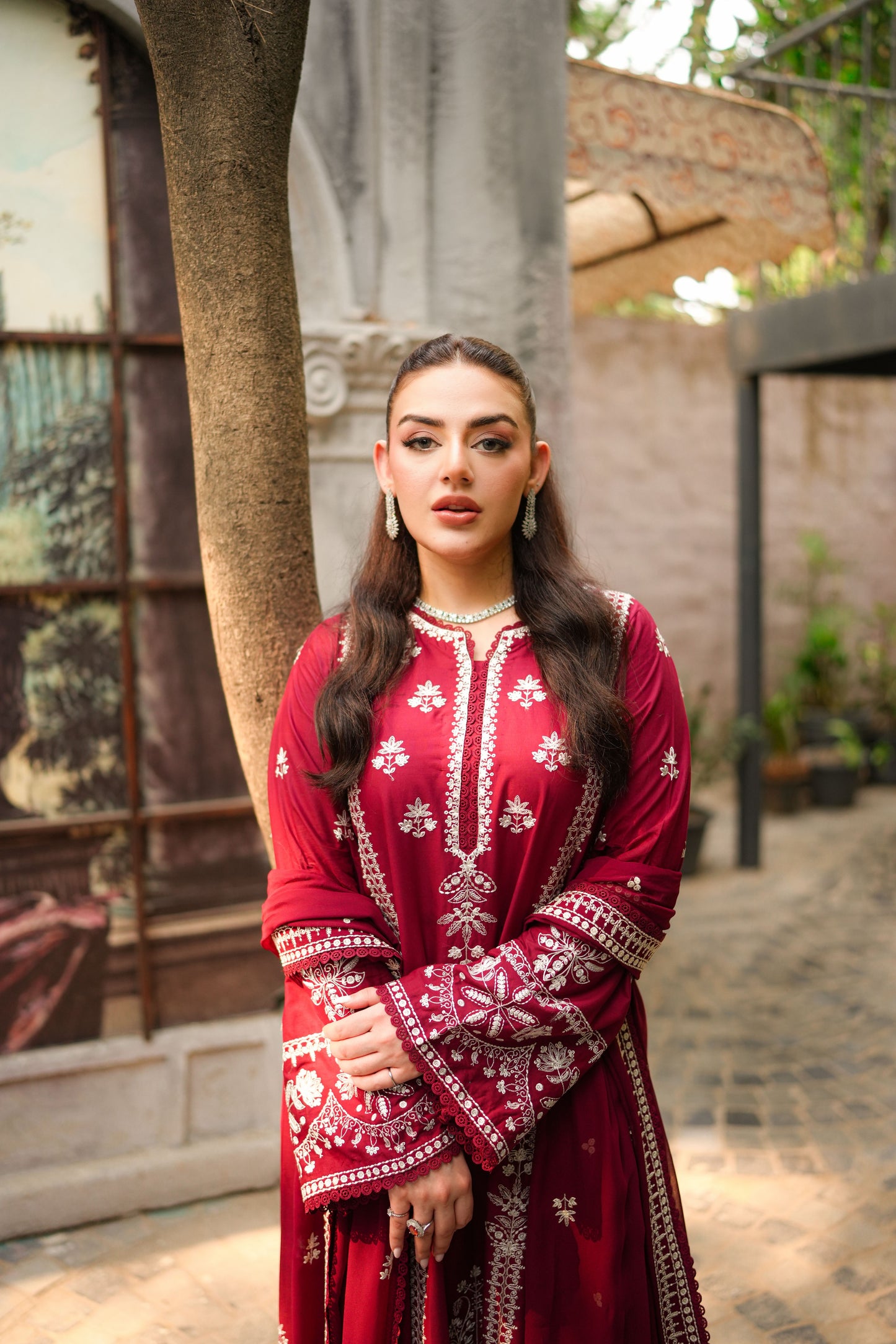 Rs 15450 Aneelas Stitched Lawn Emb Kaftan 3pc Emb Chiffon Duppata [LUX-26-108] [Dispatch Time 2 Months]