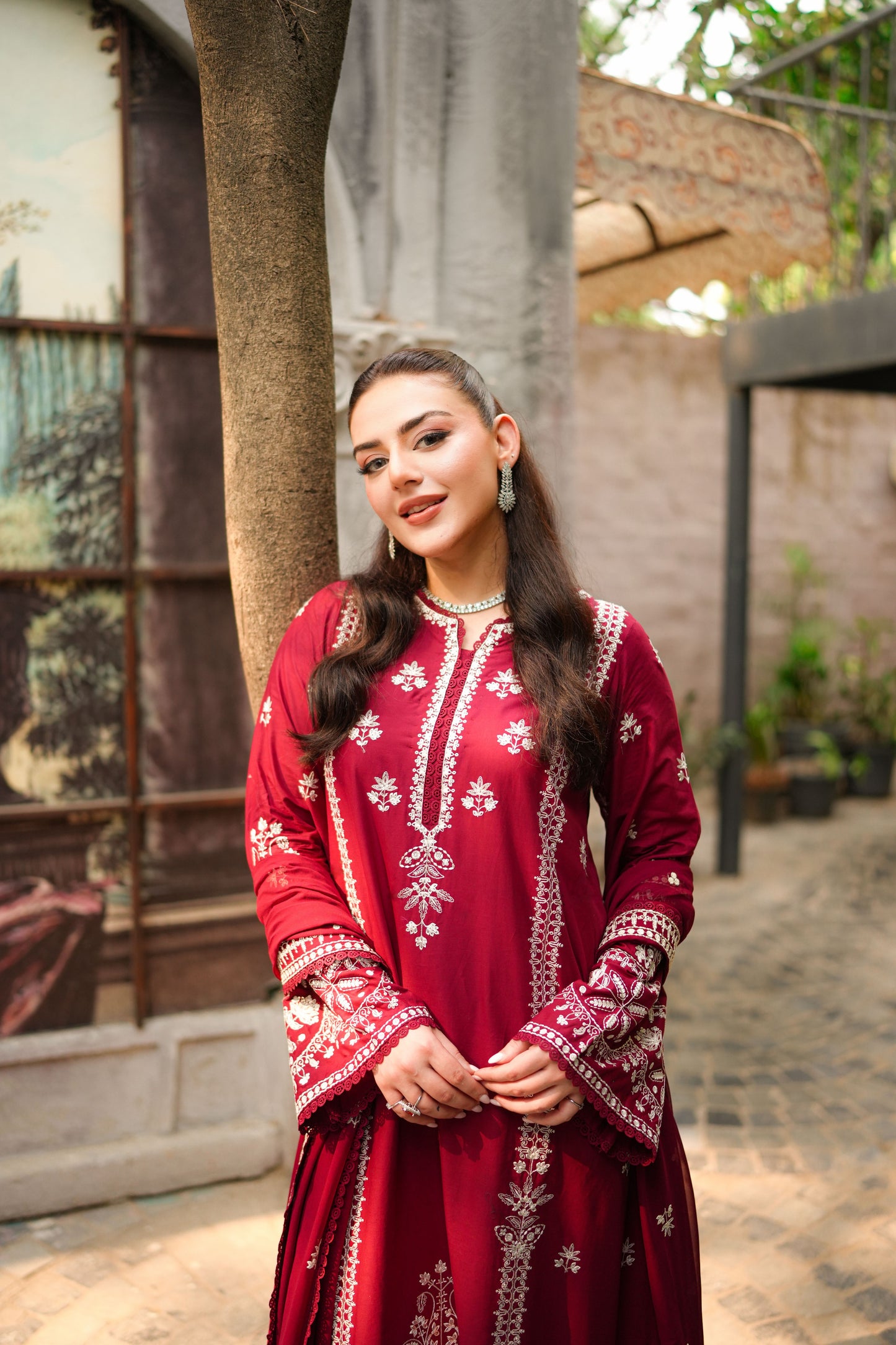 Rs 15450 Aneelas Stitched Lawn Emb Kaftan 3pc Emb Chiffon Duppata [LUX-26-108] [Dispatch Time 2 Months]