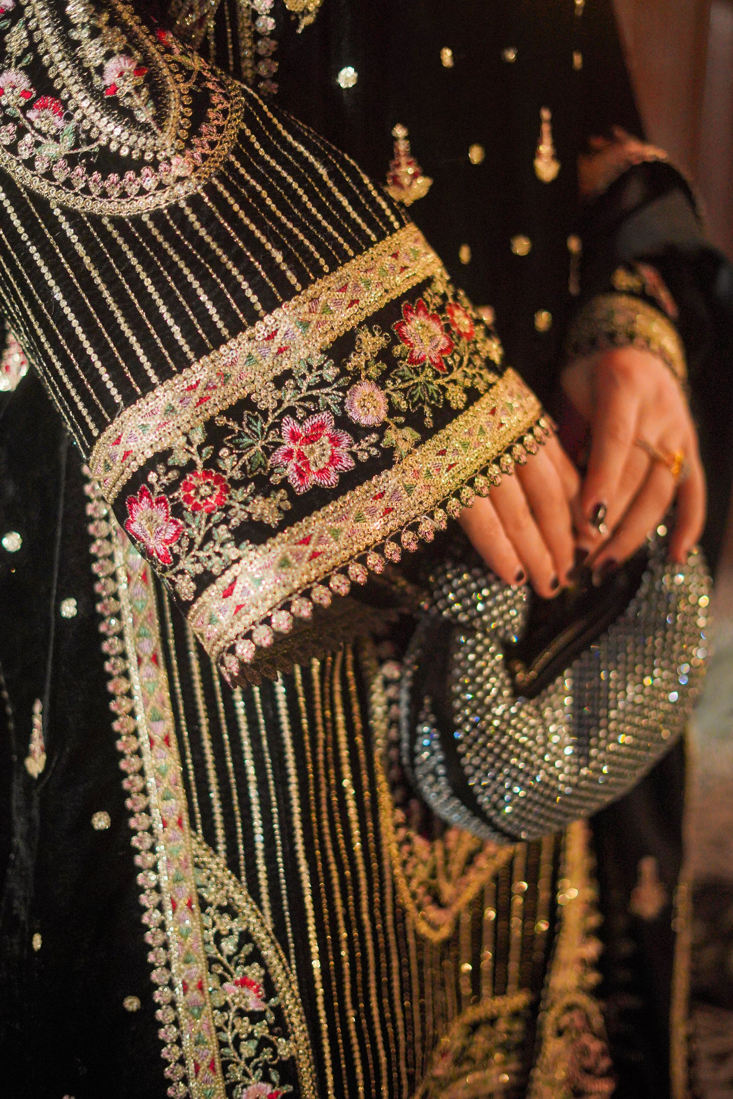 Rs 23000 Aneelas Stitched Velvet Emb Shirt Velvet Emb Shawl Raw Silk Emb Trouser 3pc [VT-03] [Dispatch Time 2 Months]