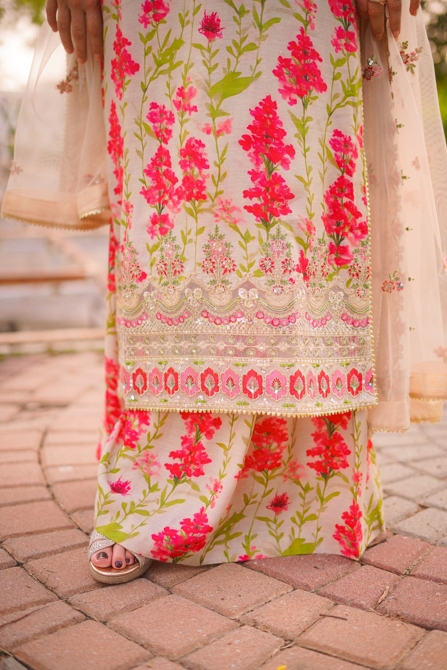 Rs 15500 Aneelas Stitched Raw silk Emb Shirt Trouser Net Emb Duppata 3pc [FC-06-A] [Dispatch Time 2 Months]