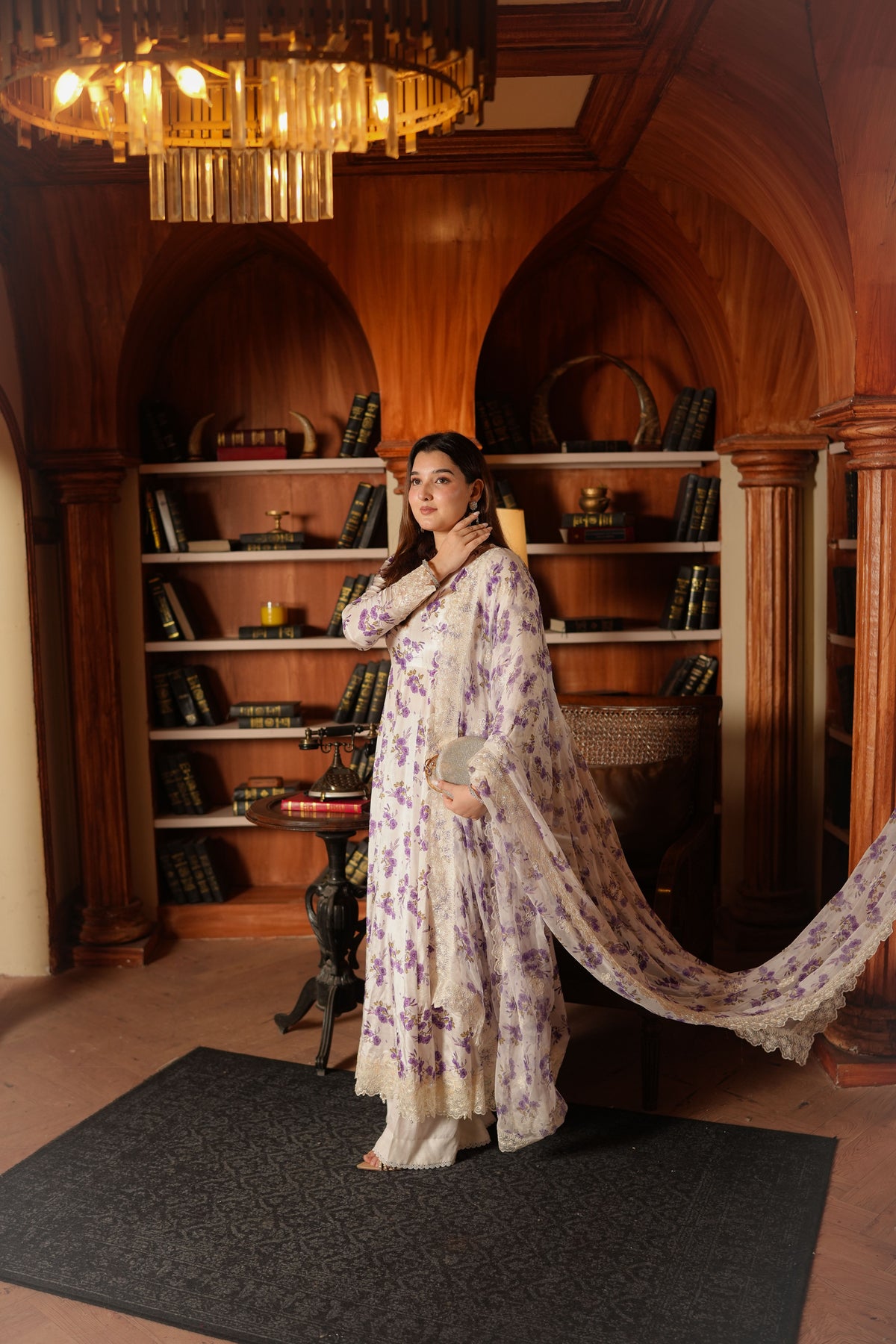 Aneelas Raw Silk Semi Formal Emb 3pc Frock Emb Chiffon Duppata [FC-38] [Dispatch Time 2 Months]