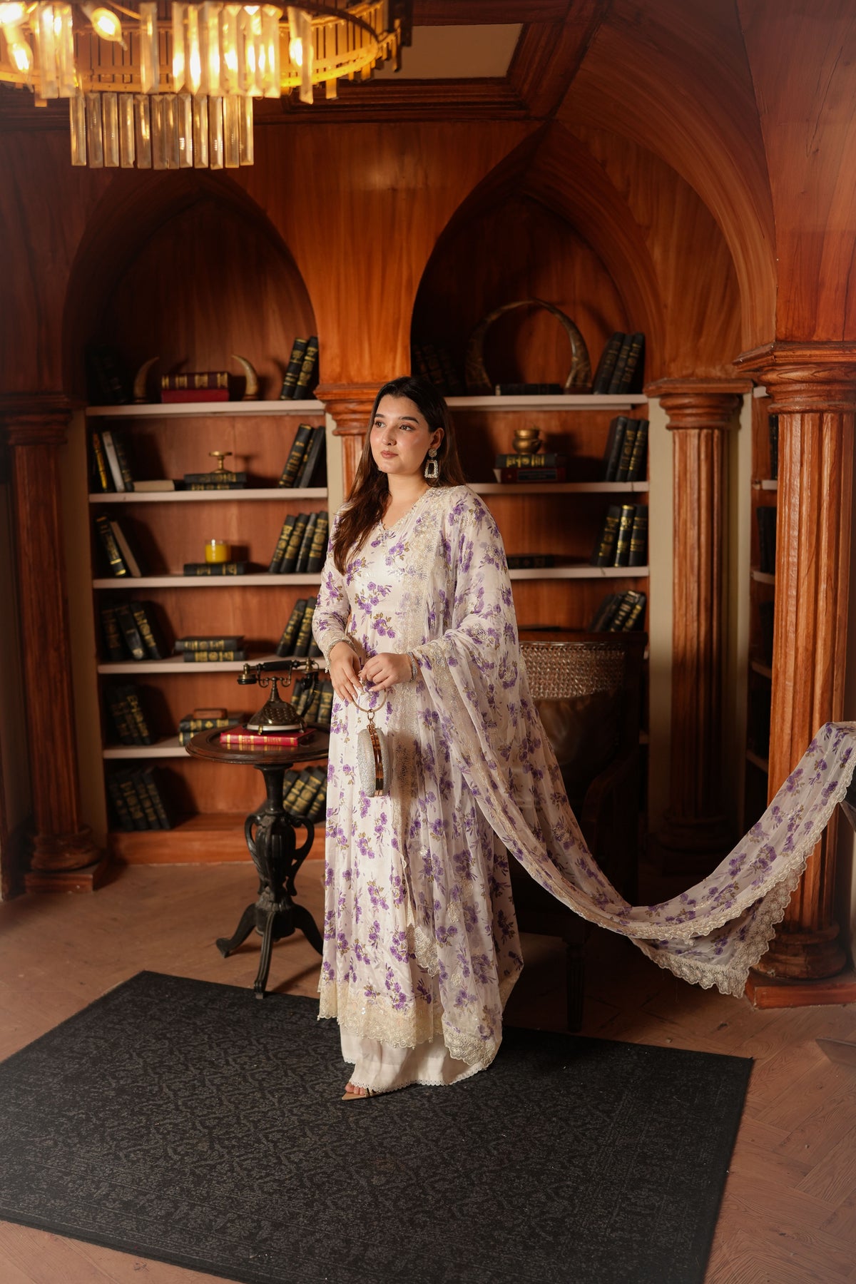 Aneelas Raw Silk Semi Formal Emb 3pc Frock Emb Chiffon Duppata [FC-38] [Dispatch Time 2 Months]