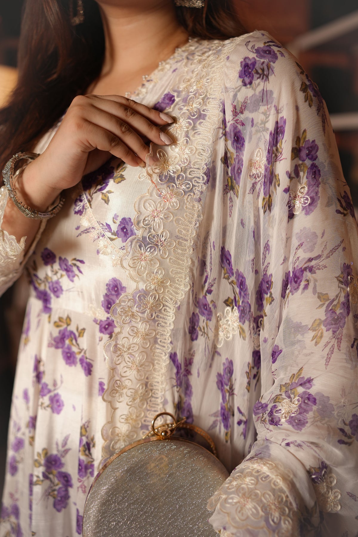 Aneelas Raw Silk Semi Formal Emb 3pc Frock Emb Chiffon Duppata [FC-38] [Dispatch Time 2 Months]