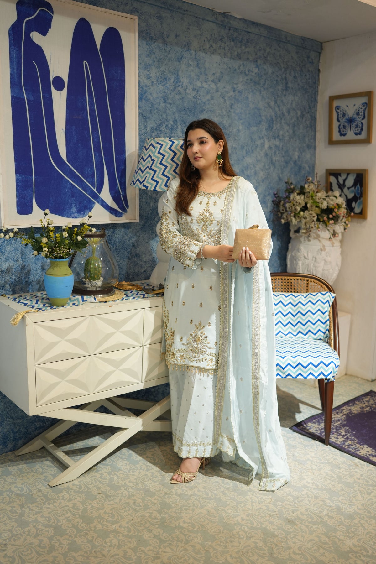 Aneelas Wedding/Festive silk Ada Work 3pc [FC-41] [Dispatch time 2 month]