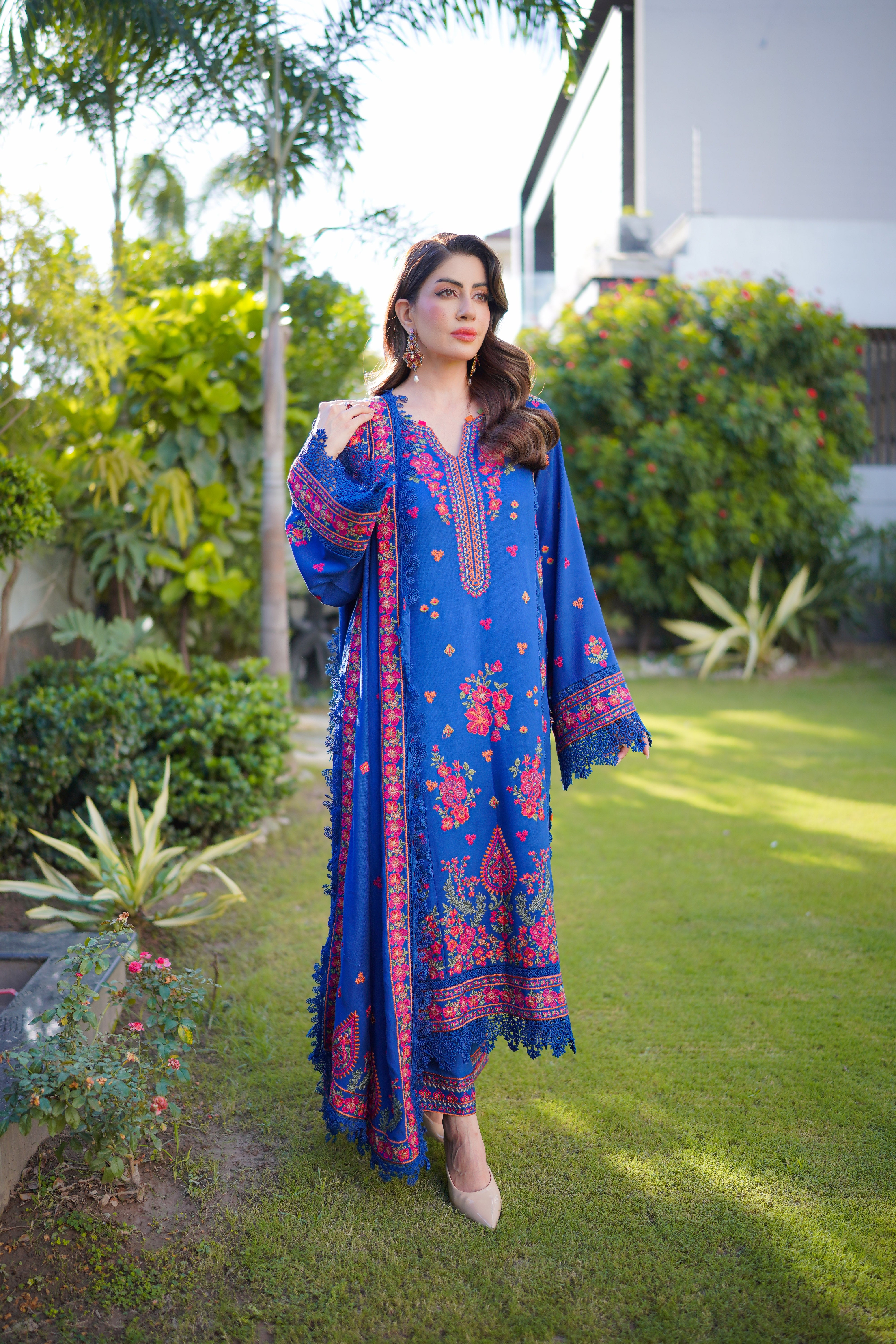 Rs 17500 Aneelas Stitched Winter Luxury Twill Emb 3pc [WLUX-01] [Dispatch Time 2 Months]