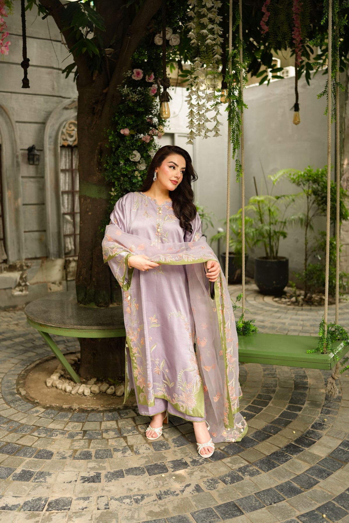 Aneelas Shamoz Silk Emb Festive 3pc Organza Duppata [FC-43] [Dispatch Time 2 Months]