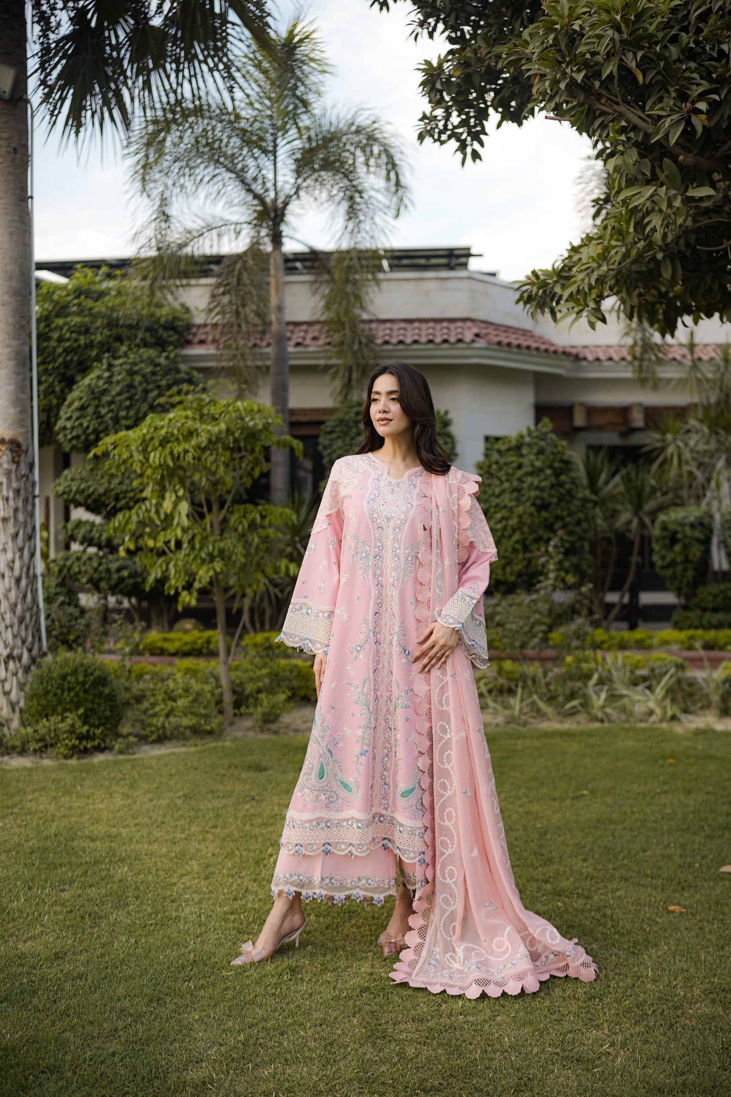 Rs 18500 Aneelas Stitched Luxury Lawn Emb 3pc Chiffon Duppata [LUX-26-21] [Dispatch Time 2 Months]