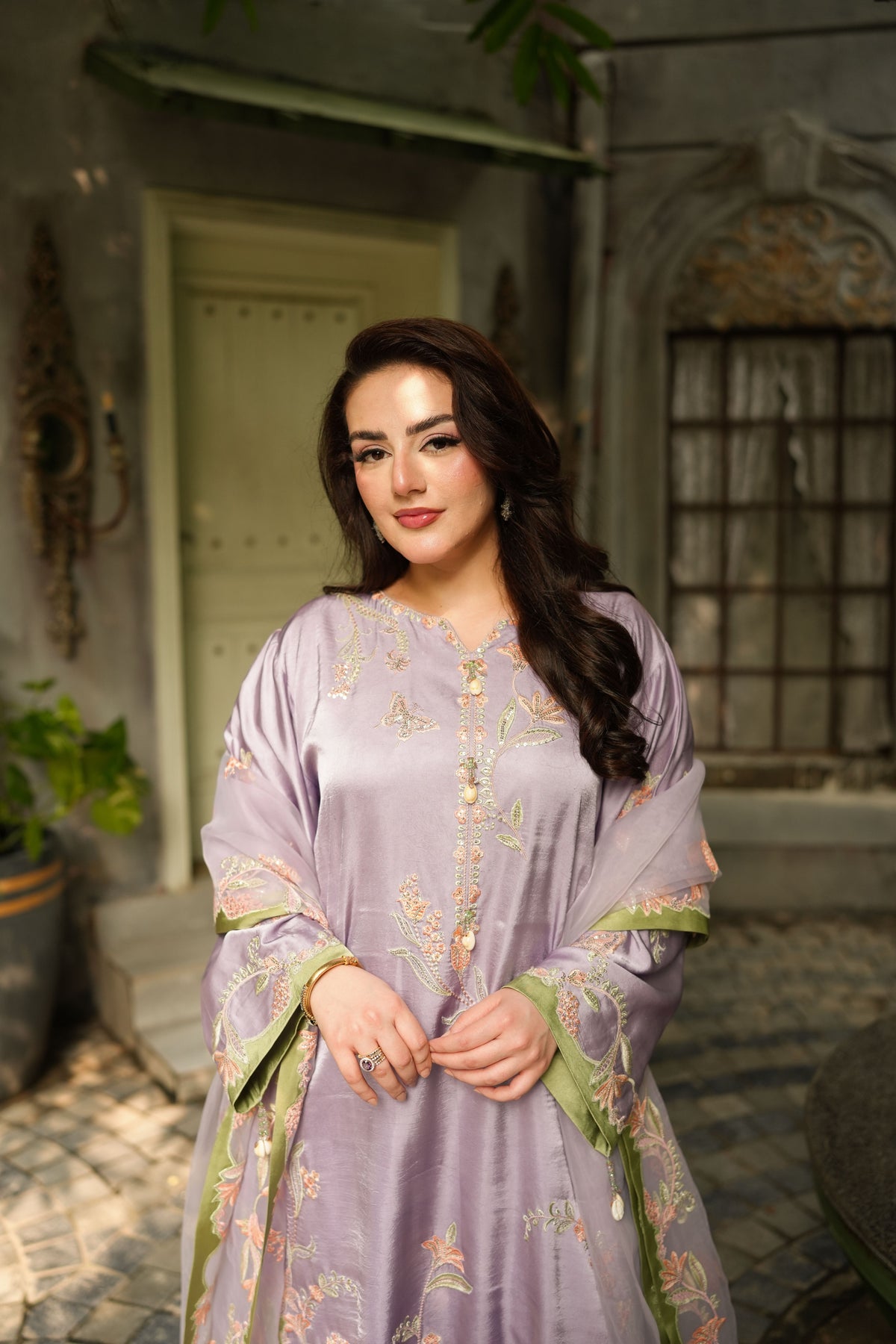 Aneelas Shamoz Silk Emb Festive 3pc Organza Duppata [FC-43] [Dispatch Time 2 Months]