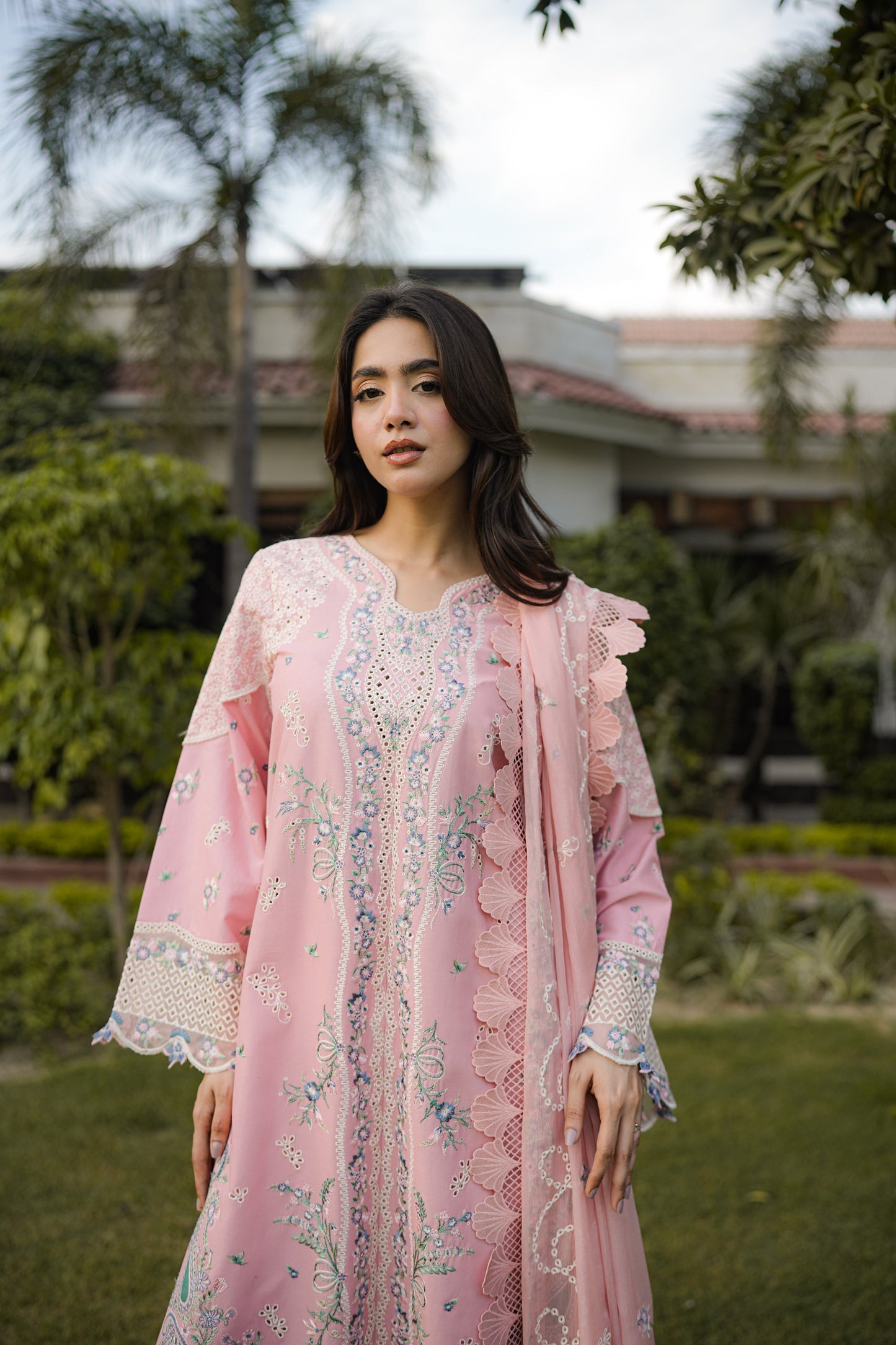 Rs 18500 Aneelas Stitched Luxury Lawn Emb 3pc Chiffon Duppata [LUX-26-21] [Dispatch Time 2 Months]