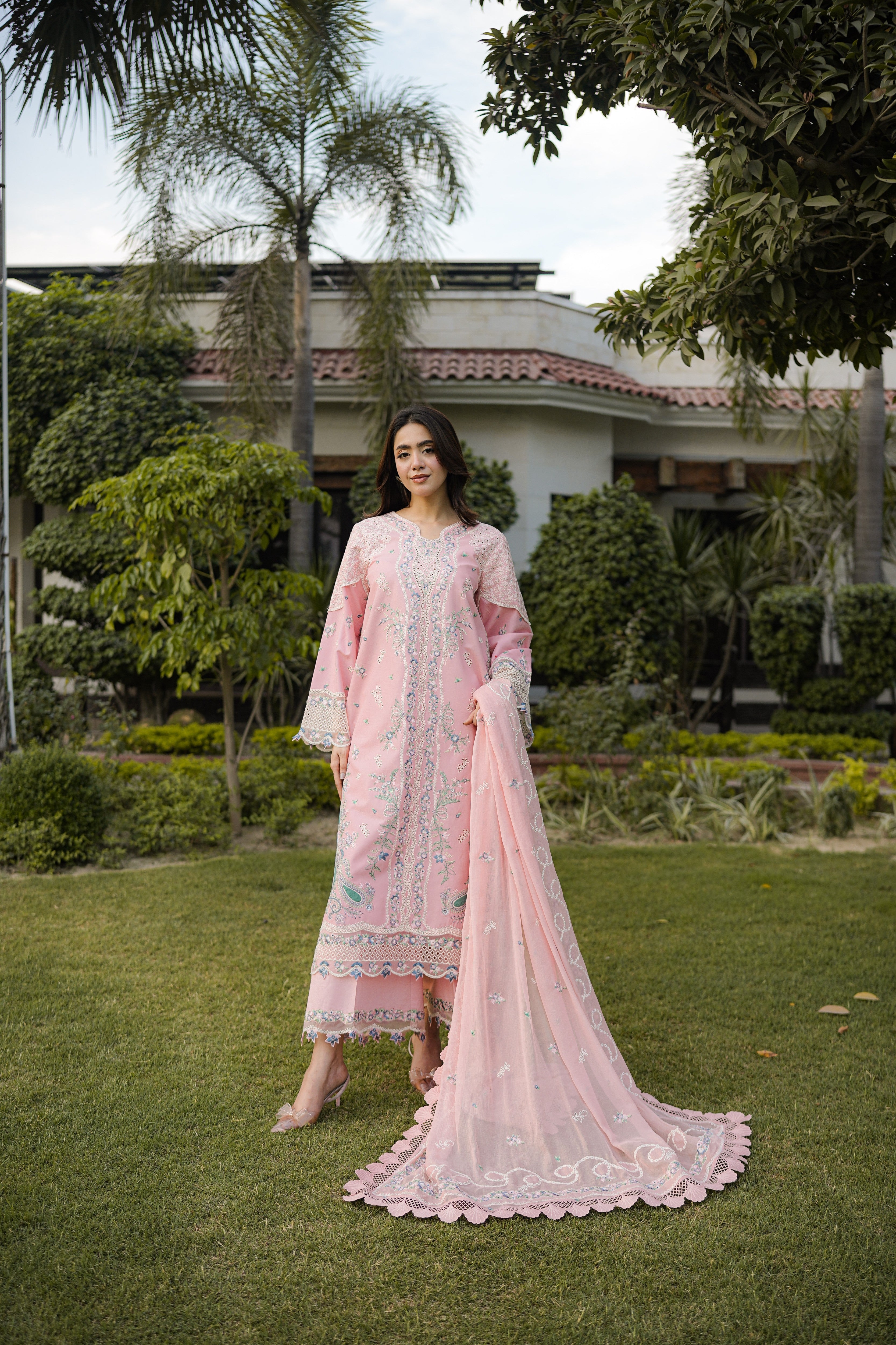 Rs 18500 Aneelas Stitched Luxury Lawn Emb 3pc Chiffon Duppata [LUX-26-21] [Dispatch Time 2 Months]