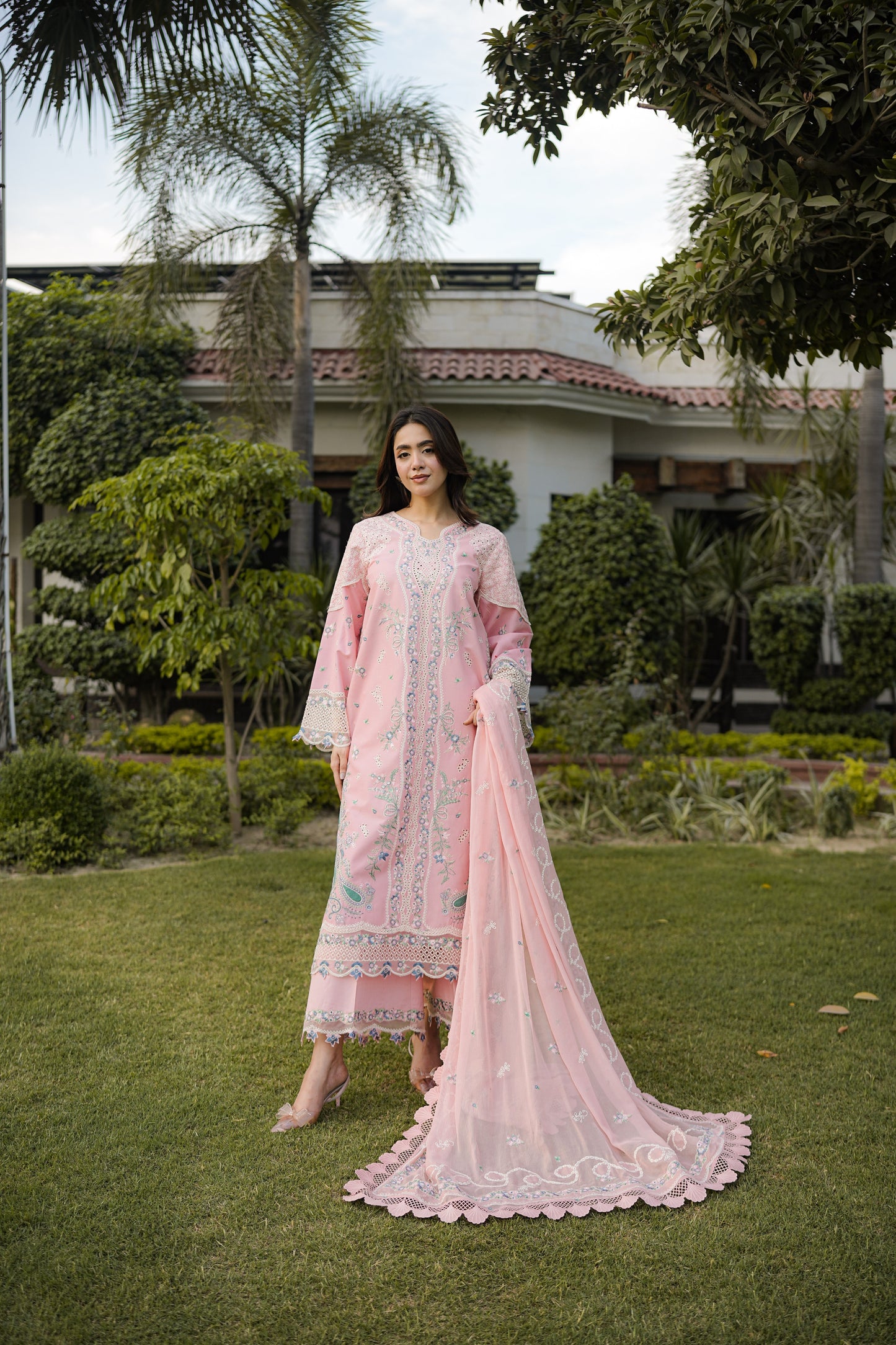 Rs 18500 Aneelas Stitched Luxury Lawn Emb 3pc Chiffon Duppata [LUX-26-21] [Dispatch Time 2 Months]