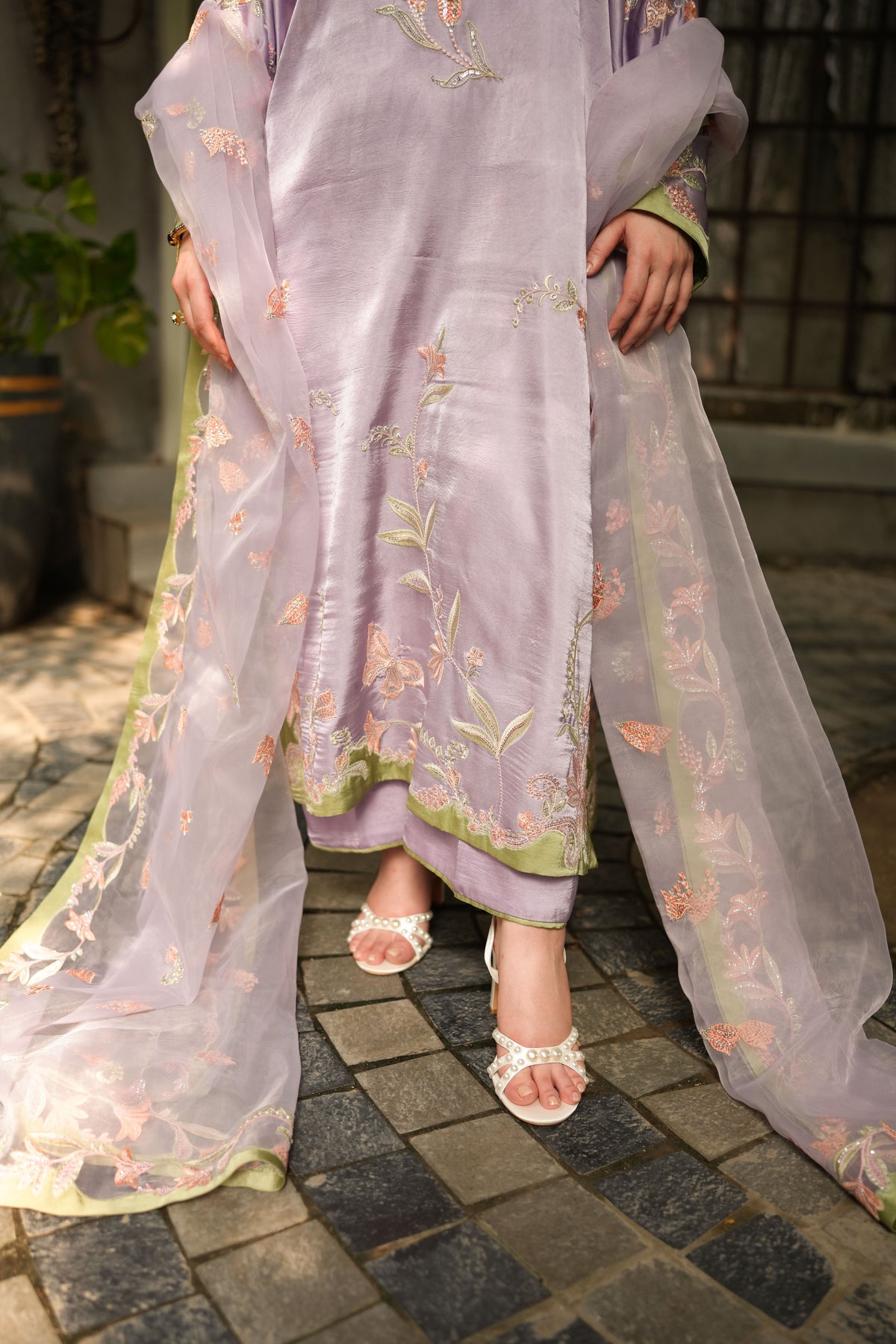 Aneelas Shamoz Silk Emb Festive 3pc Organza Duppata [FC-43] [Dispatch Time 2 Months]