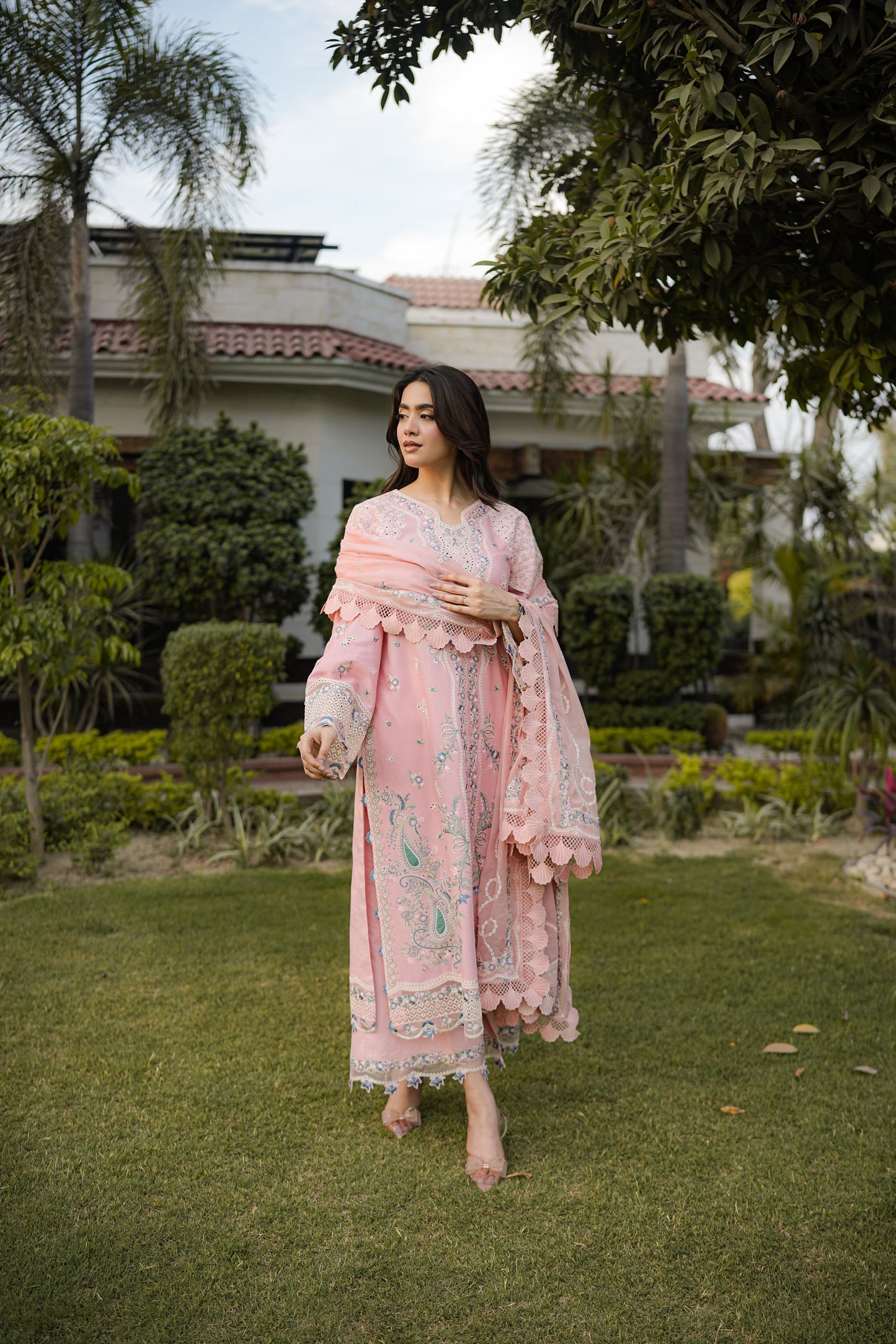 Rs 18500 Aneelas Stitched Luxury Lawn Emb 3pc Chiffon Duppata [LUX-26-21] [Dispatch Time 2 Months]