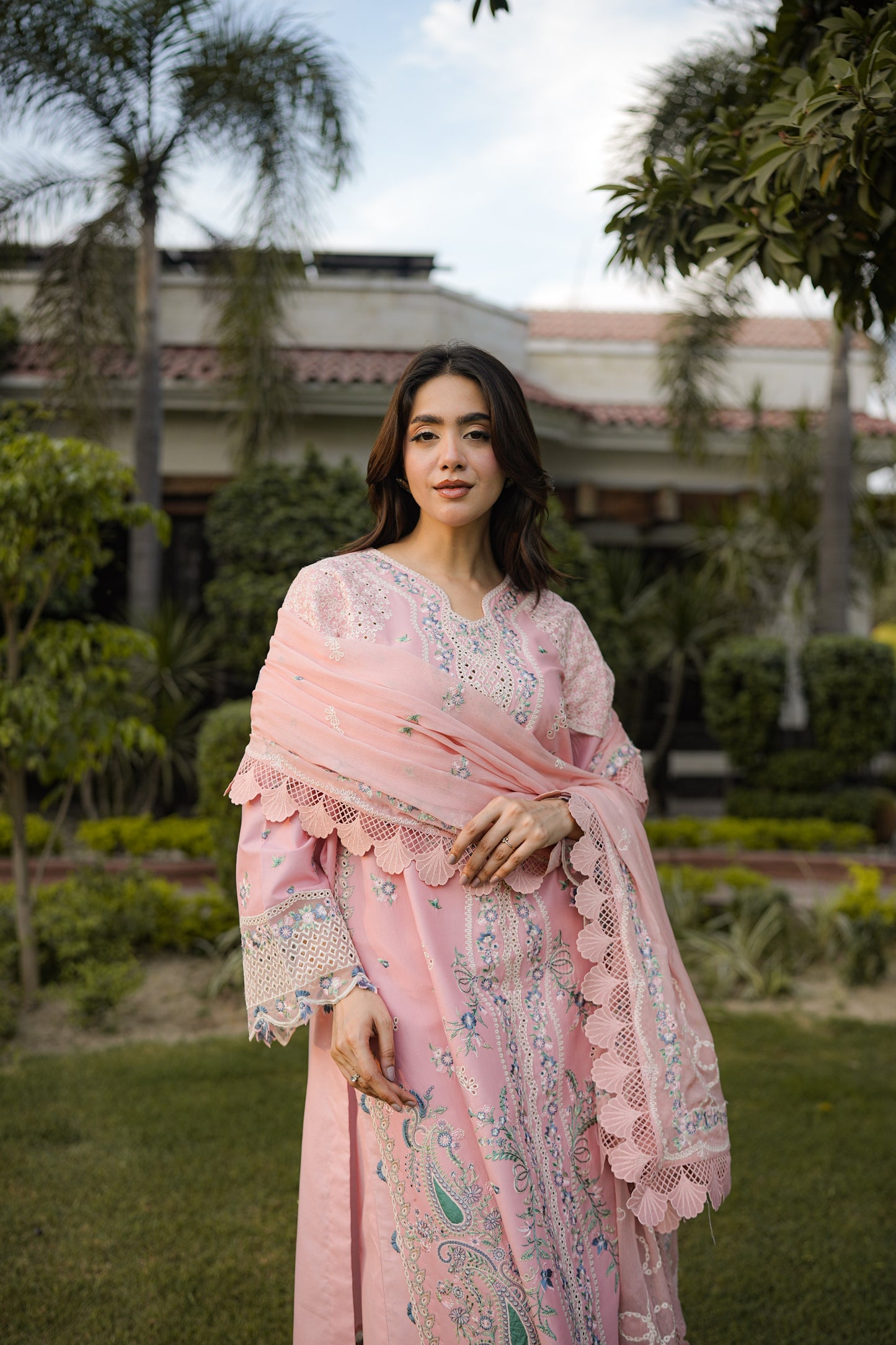 Rs 18500 Aneelas Stitched Luxury Lawn Emb 3pc Chiffon Duppata [LUX-26-21] [Dispatch Time 2 Months]