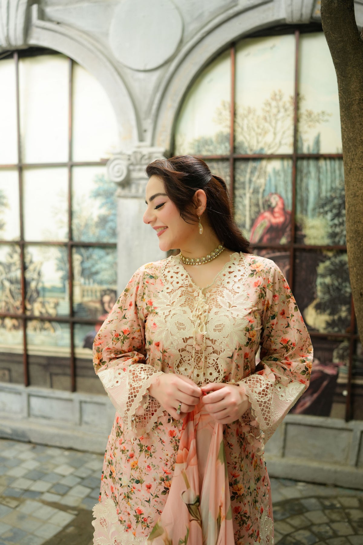 Aneelas Viscose Print Emb 3pc Chiffon Duppata [VC-26-04-B] [Dispatch Time 2 Months]