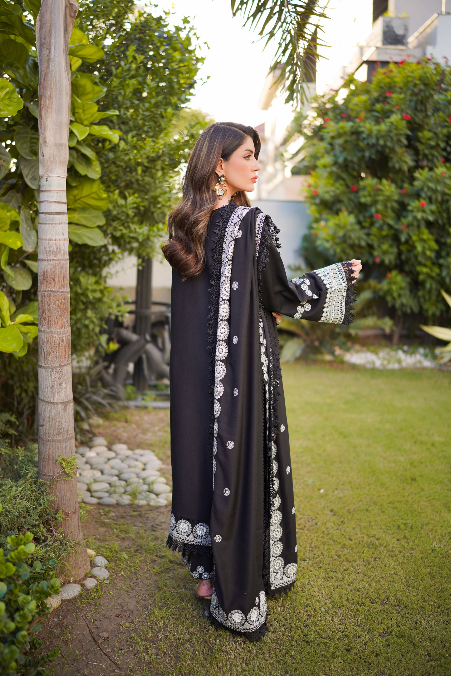 Rs 14500 Aneelas Stitched Cotton Satin Emb 3pc [CT-04] [Dispatch Time 2 Months]
