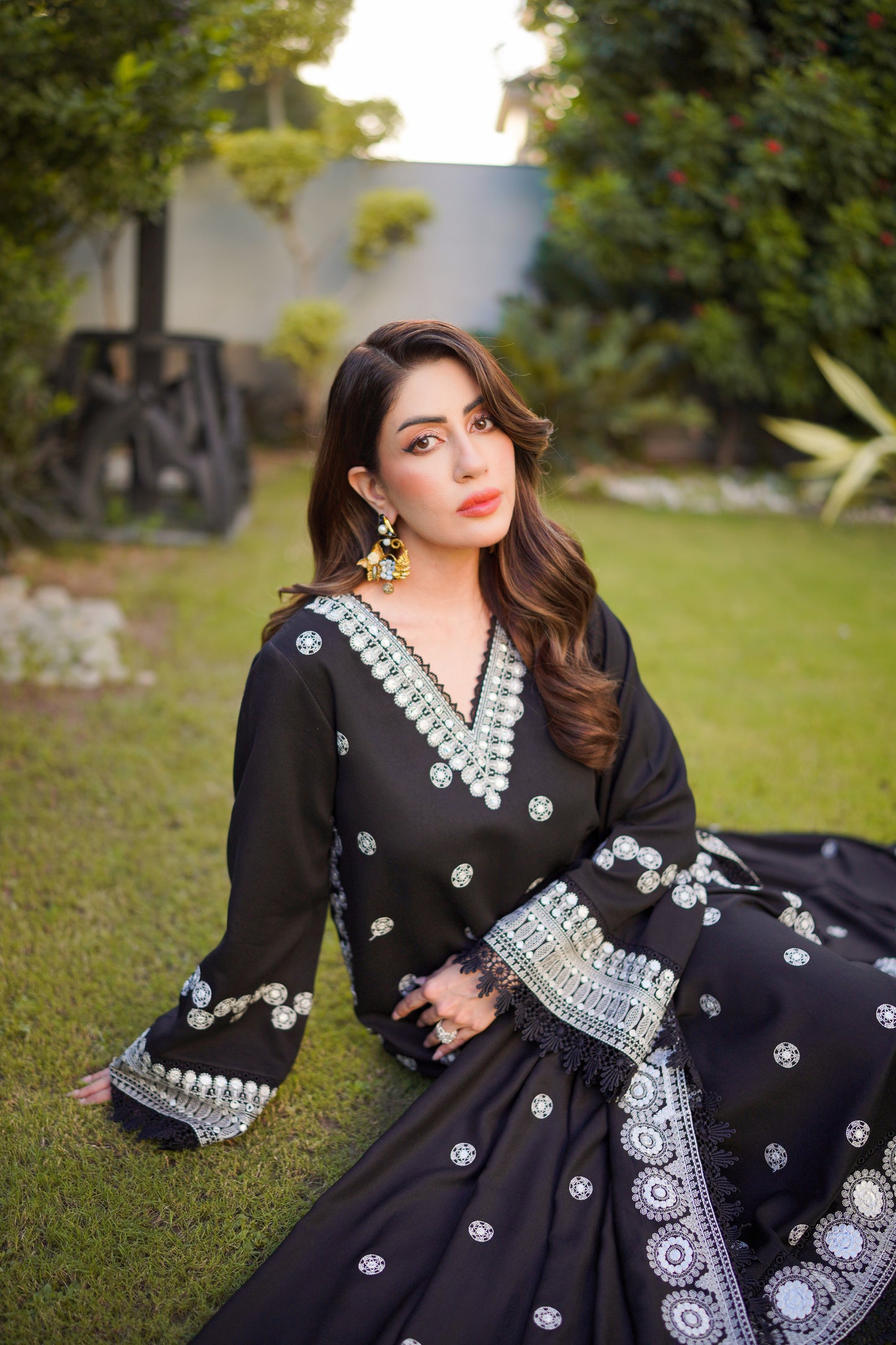 Rs 14500 Aneelas Stitched Cotton Satin Emb 3pc [CT-04] [Dispatch Time 2 Months]