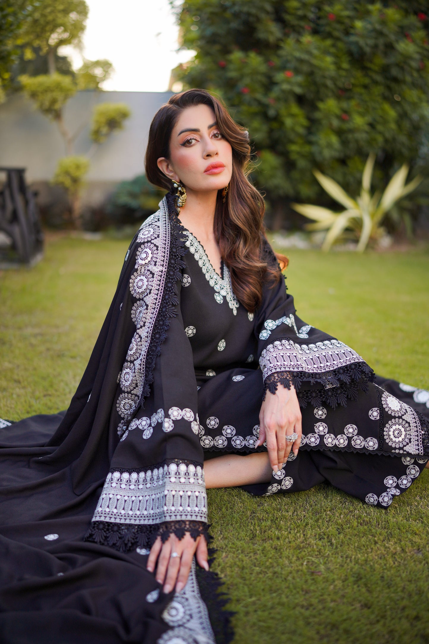 Rs 14500 Aneelas Stitched Cotton Satin Emb 3pc [CT-04] [Dispatch Time 2 Months]