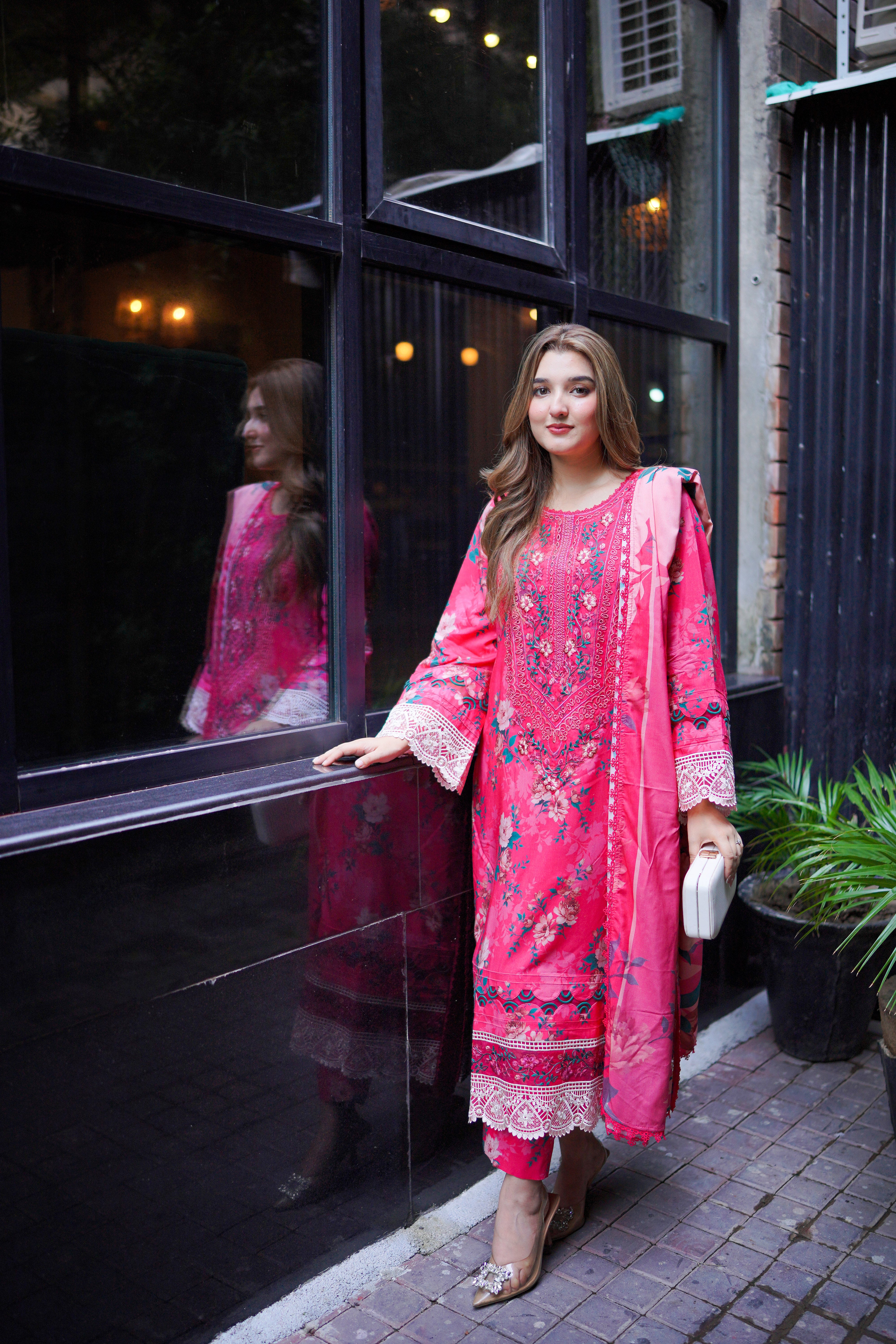 Rs 11500 Aneelas Stitched Print Linen Emb 3pc [WPR-20] [Dispatch Time 2 Months]
