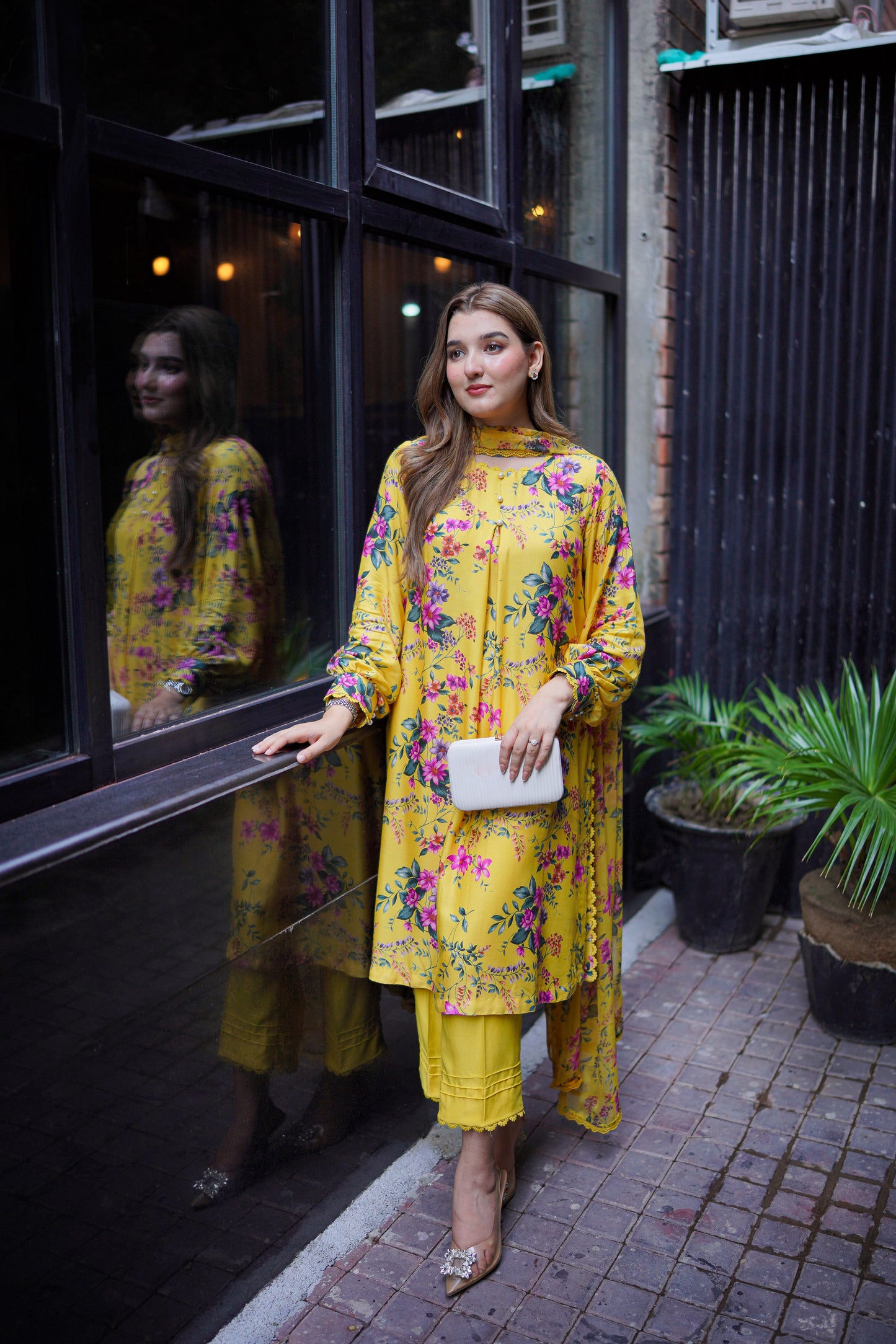 Rs 7200 Aneelas Stitched Khadar Shirt Trouser Chiffon Duppata 3pc [WPR-18] [Dispatch Time 2 Months]