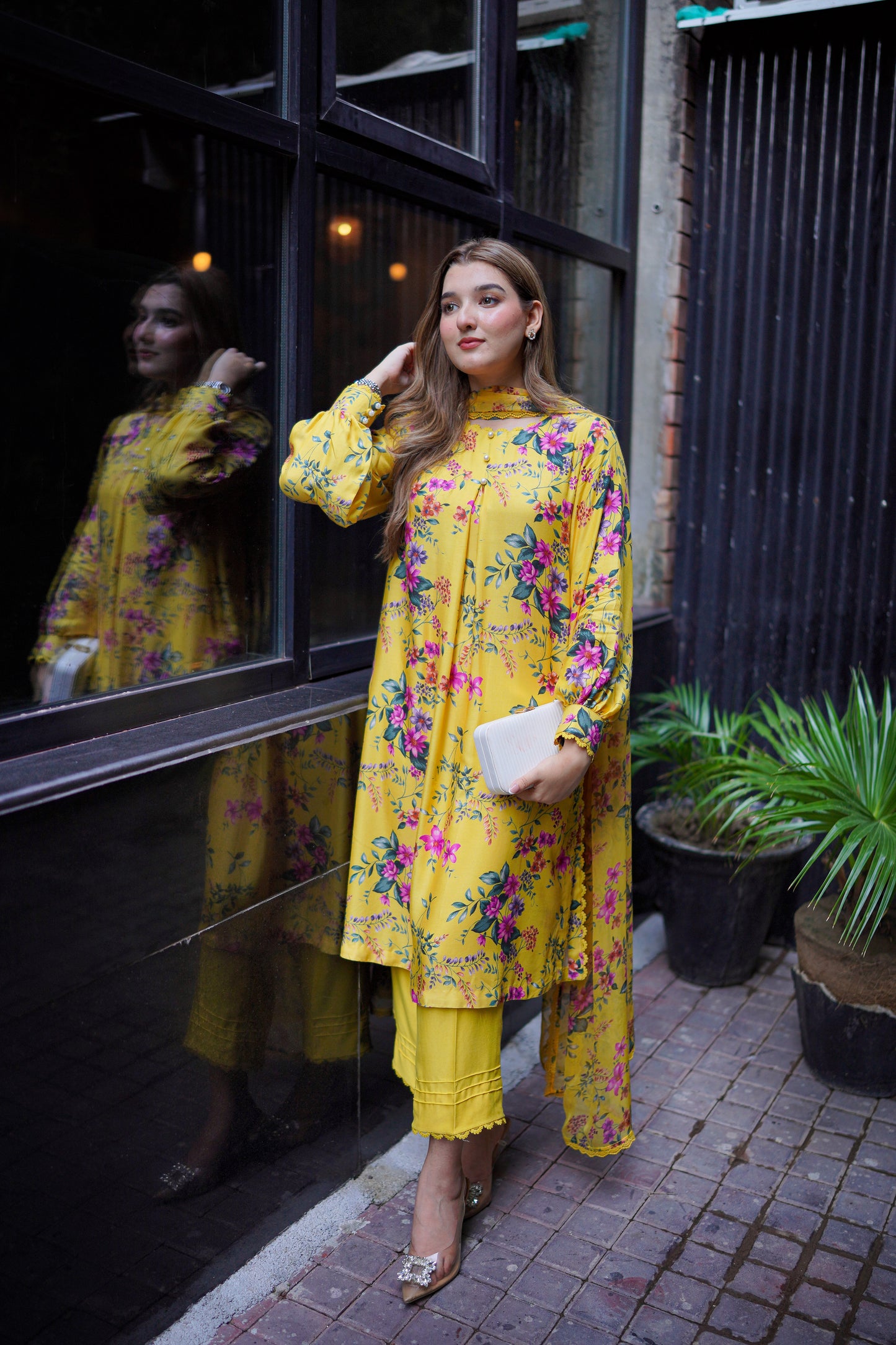 Rs 7200 Aneelas Stitched Khadar Shirt Trouser Chiffon Duppata 3pc [WPR-18] [Dispatch Time 2 Months]