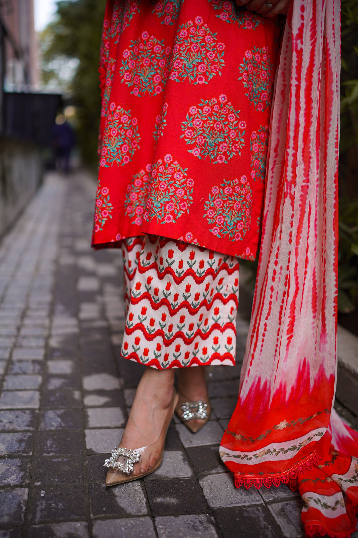 Aneelas Stitched Khadar Shirt Trouser Chiffon Duppata 3pc [WPR-16-A] [Dispatch Time 2 Months]