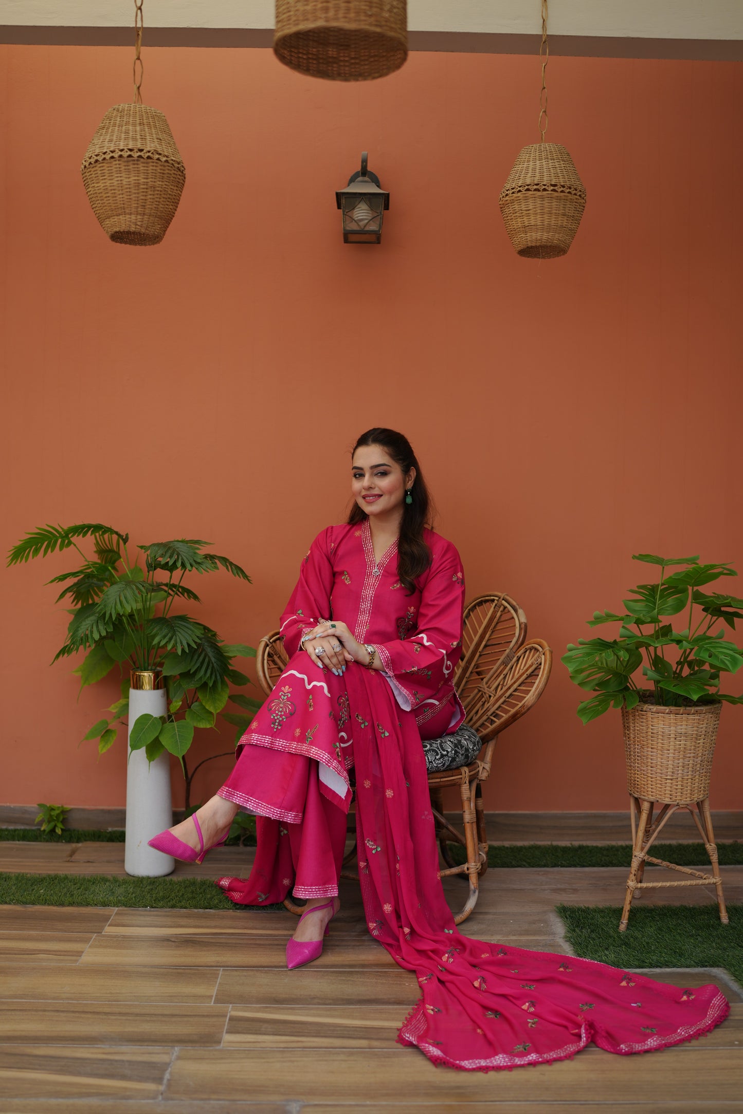 Rs 12000 Aneelas Stitched Lawn Emb 3pc Chiffon Duppata [LUX-26-104] [Dispatch Time 2 Months]