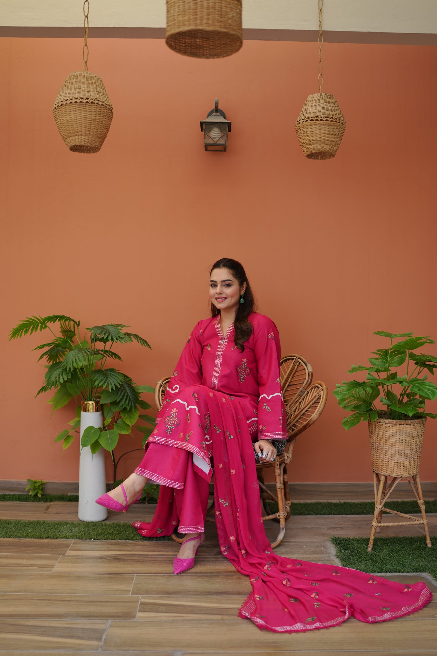 Rs 12000 Aneelas Stitched Lawn Emb 3pc Chiffon Duppata [LUX-26-104] [Dispatch Time 2 Months]