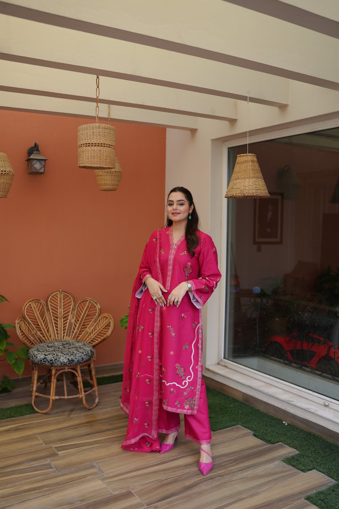 Rs 12000 Aneelas Stitched Lawn Emb 3pc Chiffon Duppata [LUX-26-104] [Dispatch Time 2 Months]