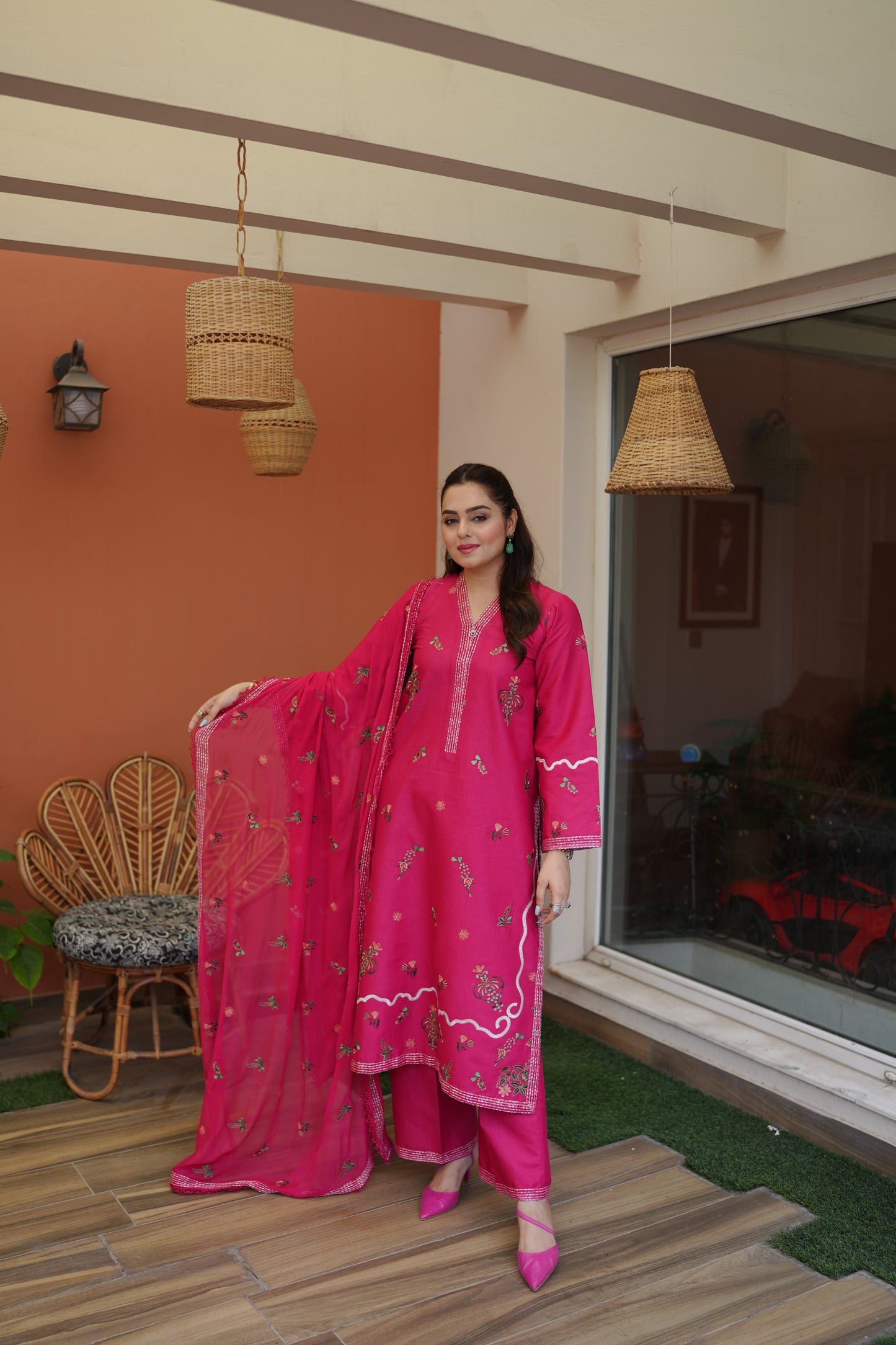 Rs 12000 Aneelas Stitched Lawn Emb 3pc Chiffon Duppata [LUX-26-104] [Dispatch Time 2 Months]