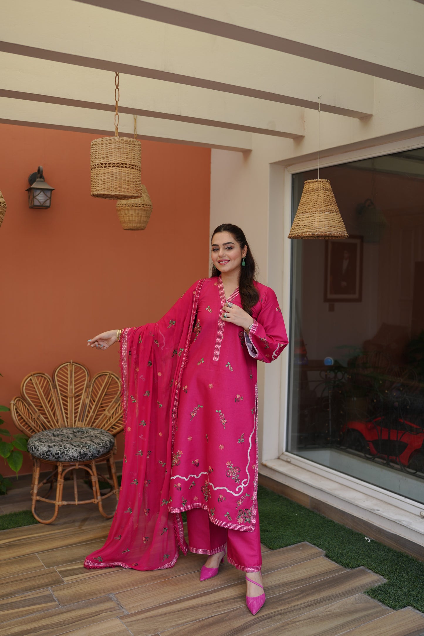 Rs 12000 Aneelas Stitched Lawn Emb 3pc Chiffon Duppata [LUX-26-104] [Dispatch Time 2 Months]