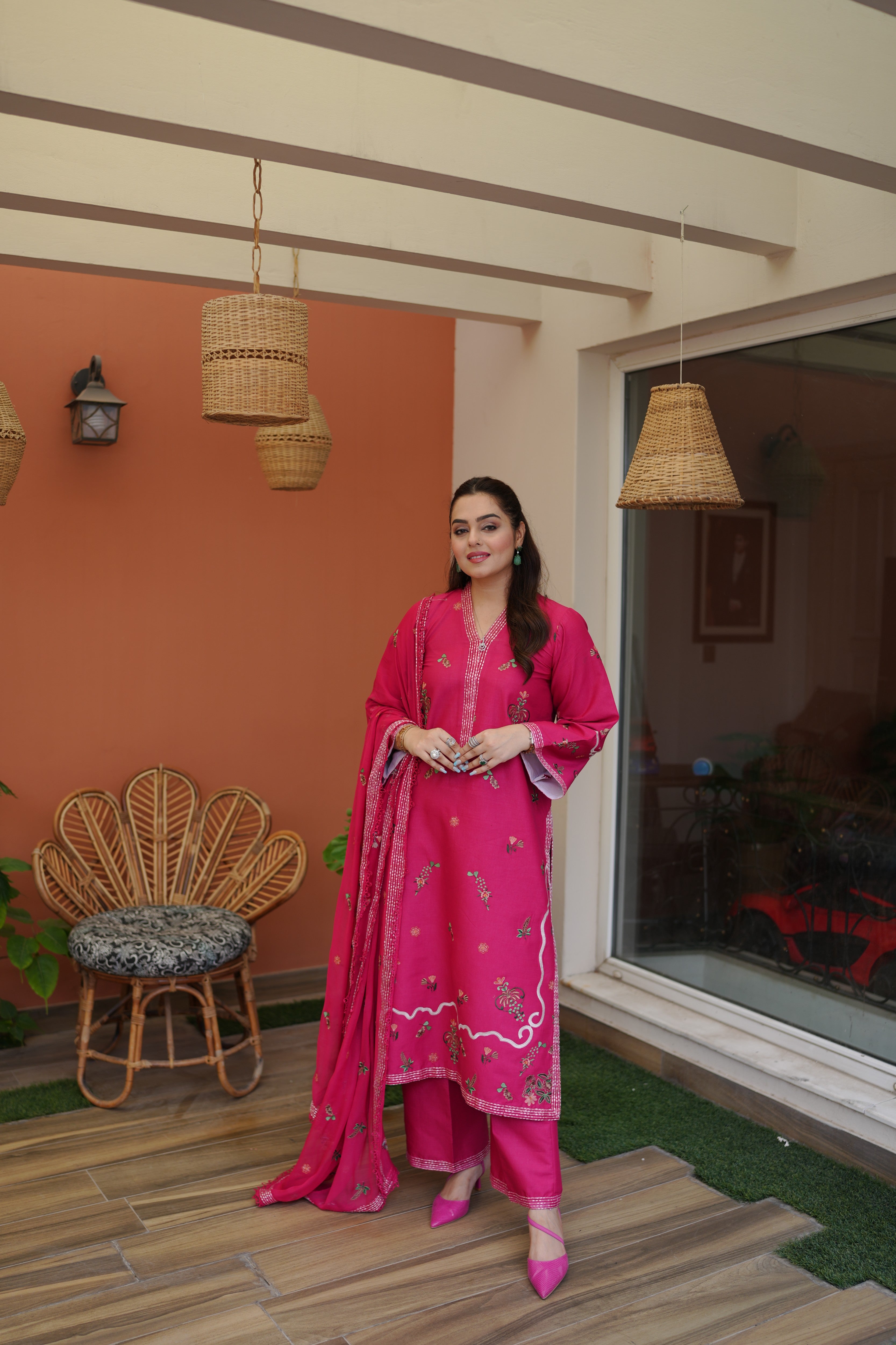 Rs 12000 Aneelas Stitched Lawn Emb 3pc Chiffon Duppata [LUX-26-104] [Dispatch Time 2 Months]