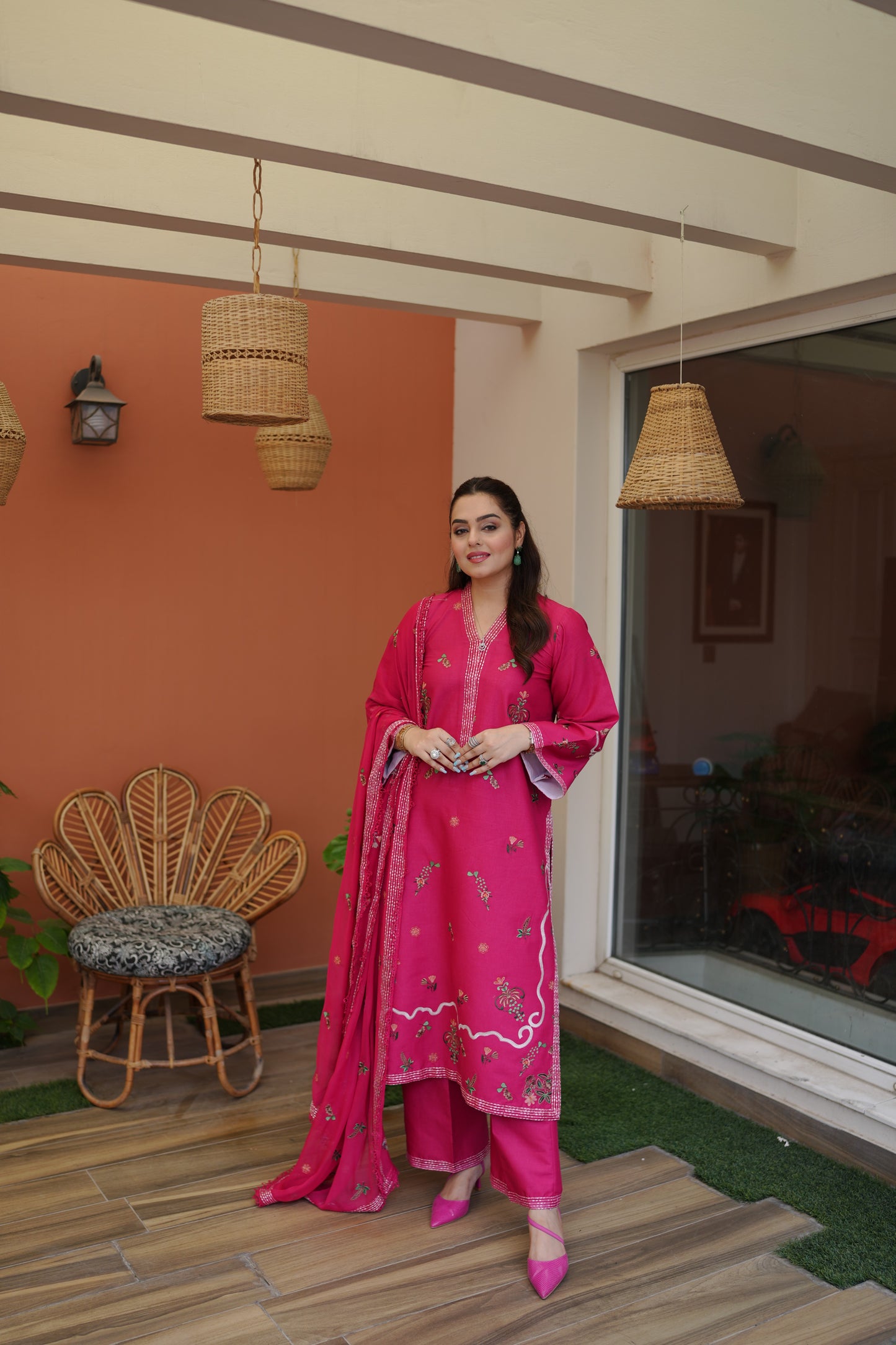 Rs 12000 Aneelas Stitched Lawn Emb 3pc Chiffon Duppata [LUX-26-104] [Dispatch Time 2 Months]