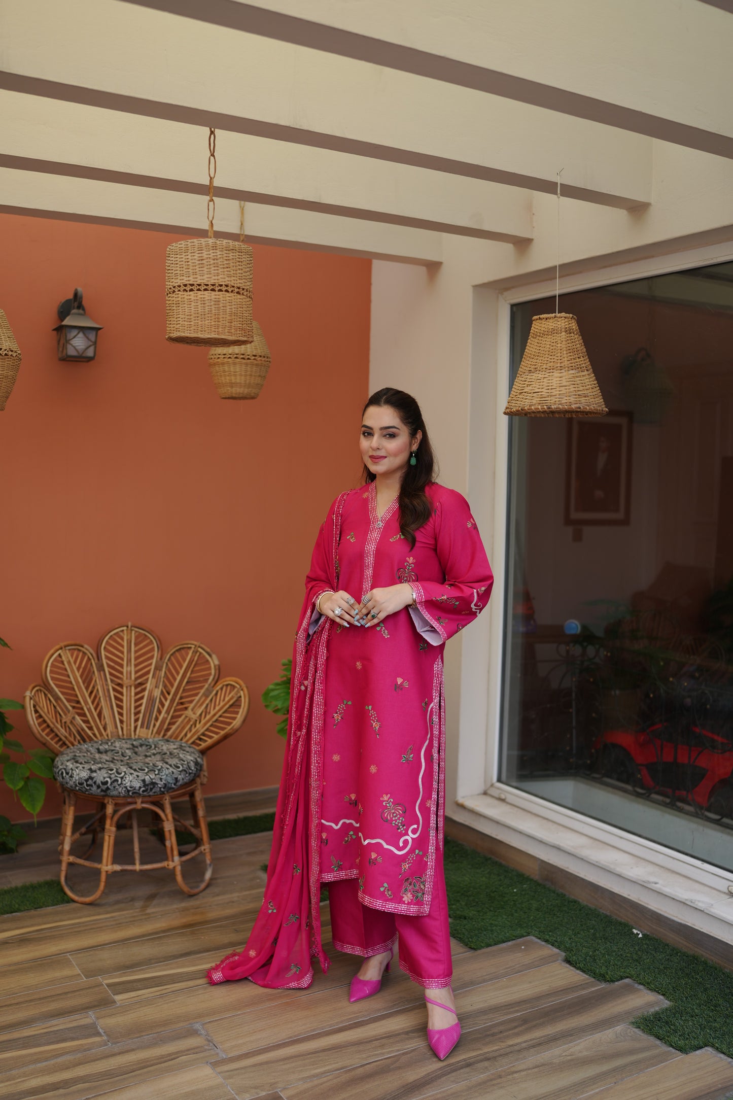 Rs 12000 Aneelas Stitched Lawn Emb 3pc Chiffon Duppata [LUX-26-104] [Dispatch Time 2 Months]