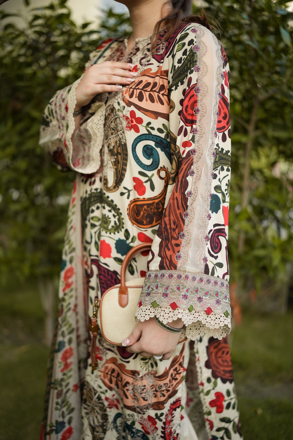 Aneelas Viscose Print Emb 3pc Viscose Duppata [VC-26-03-A] [Dispatch Time 2 Months]