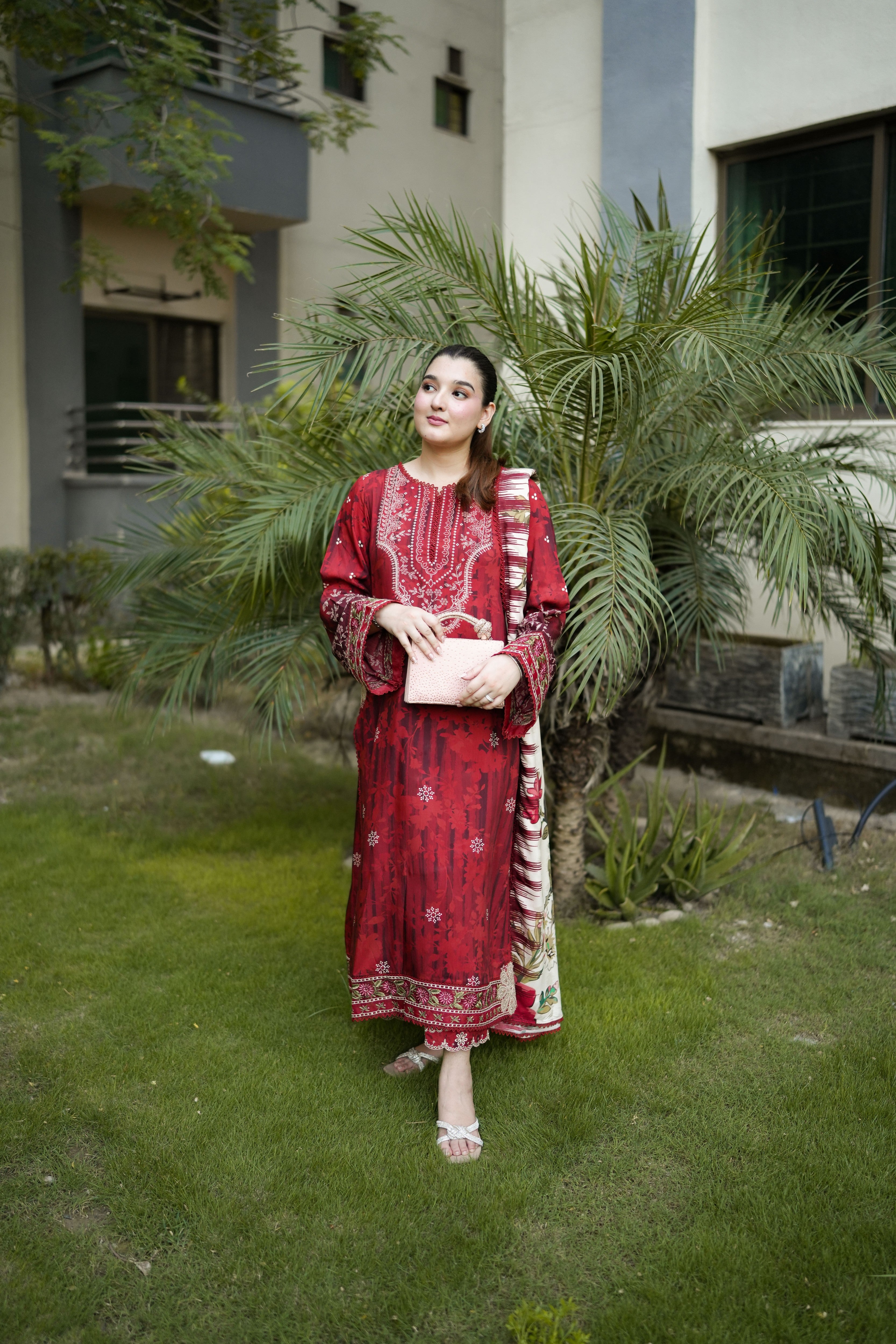 Aneelas Linen Print Emb 3pc Viscose Duppata [VC-26-20-A] [Est Dispatch Time 2 Months]