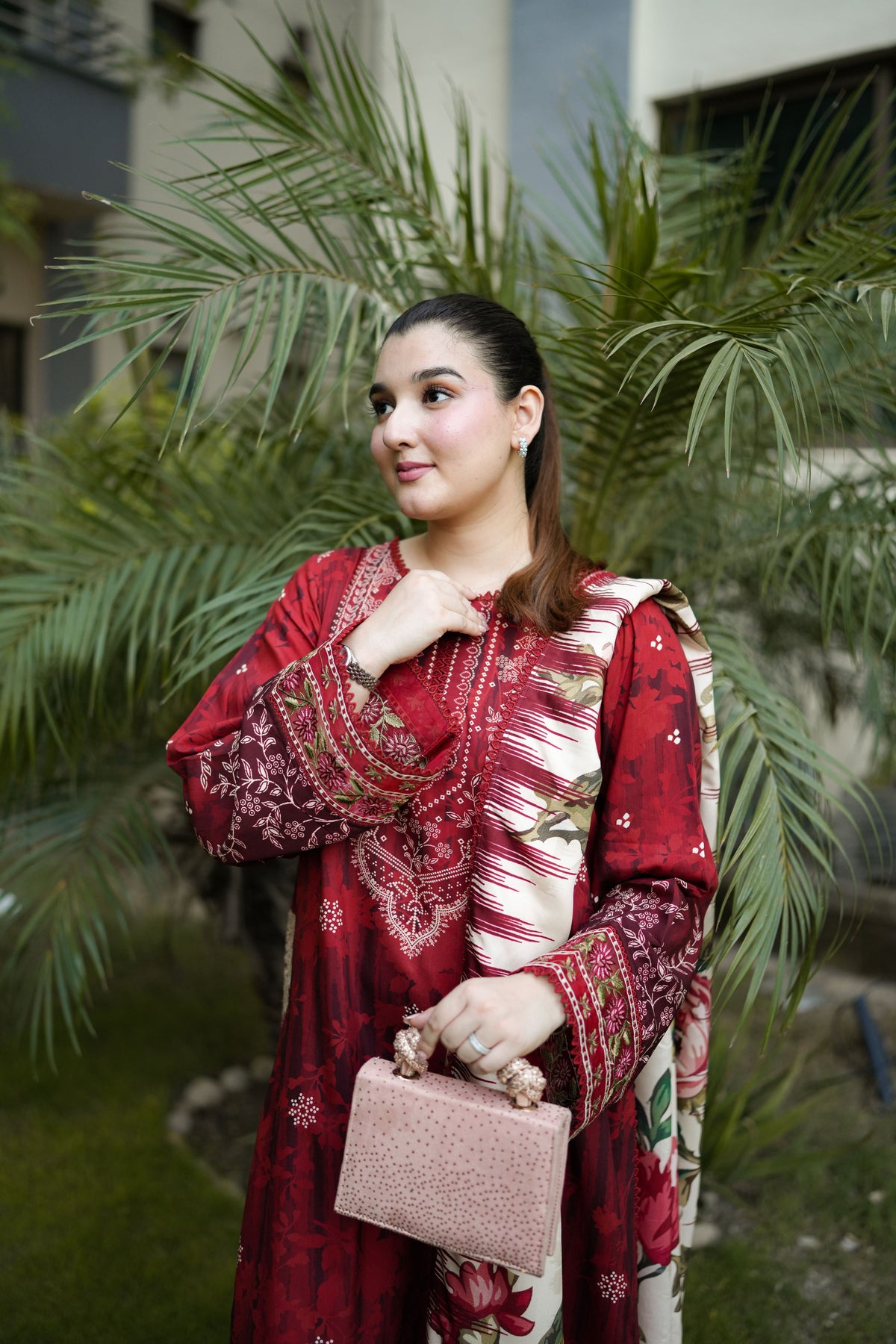 Aneelas Linen Print Emb 3pc Viscose Duppata [VC-26-20-A] [Est Dispatch Time 2 Months]