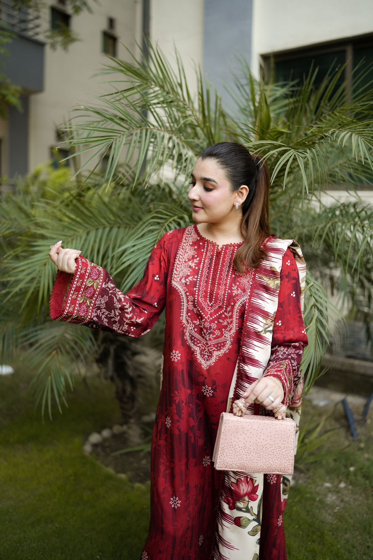 Aneelas Linen Print Emb 3pc Viscose Duppata [VC-26-20-A] [Est Dispatch Time 2 Months]