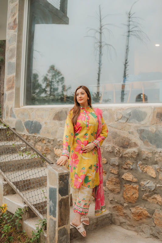 Rs 3950 Aneelas UNstitched Lawn Printed 3 pc with Lawn Duppata [PR-01] [Dispatch Time 1 Month]