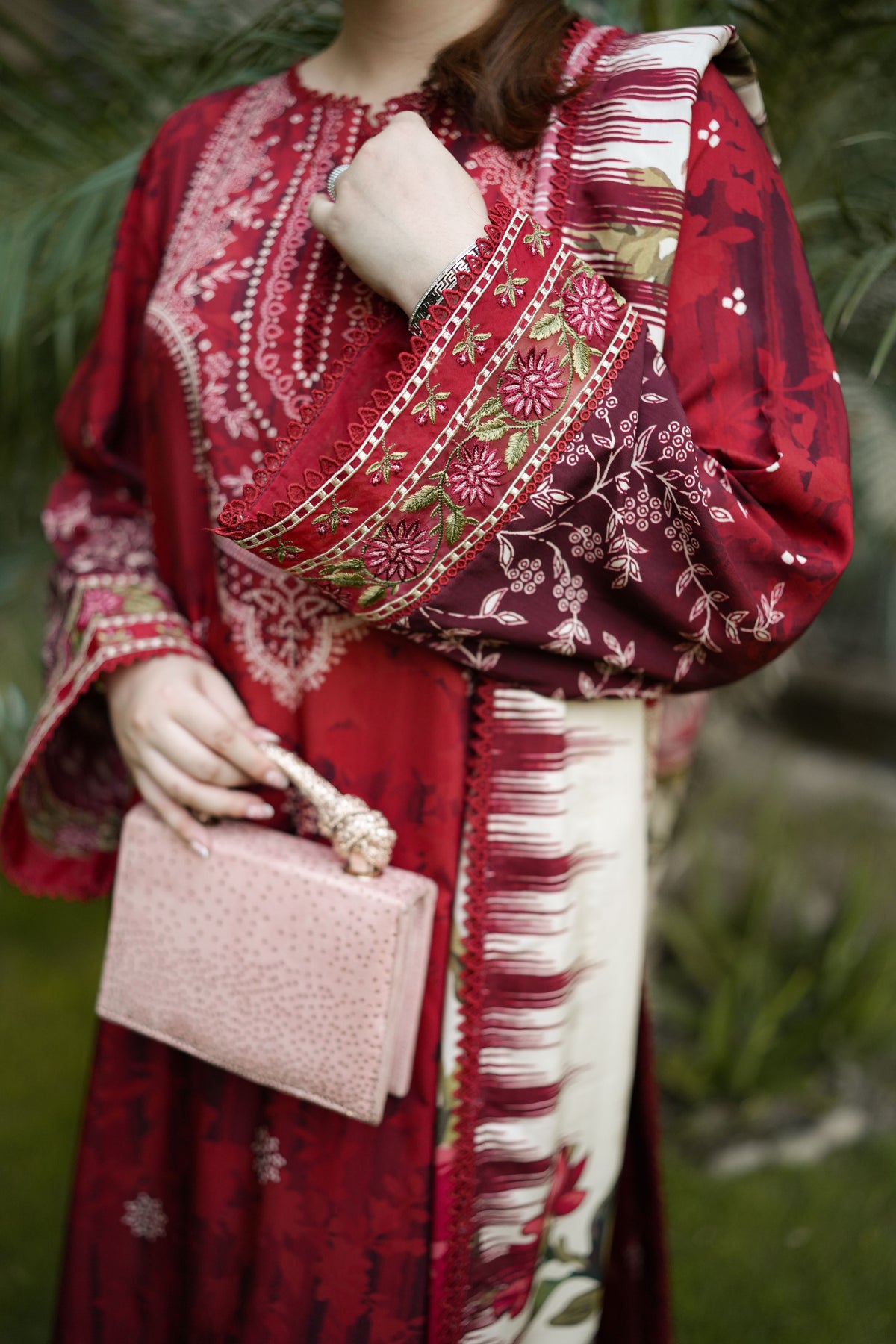 Aneelas Linen Print Emb 3pc Viscose Duppata [VC-26-20-A] [Est Dispatch Time 2 Months]