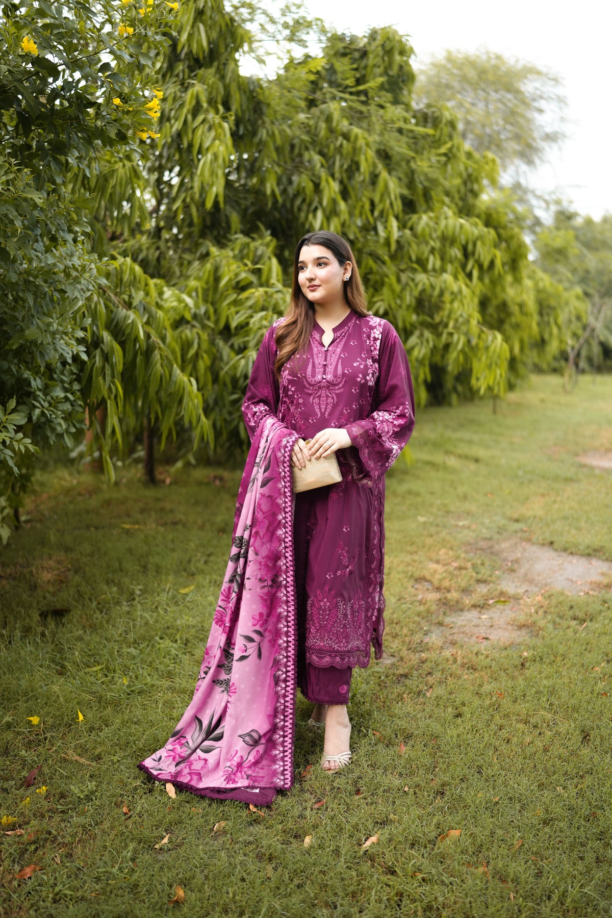 Aneelas Viscose Print Emb 3pc With Viscose Duppata [VC-26-13] [Dispatch Time 2 Month]