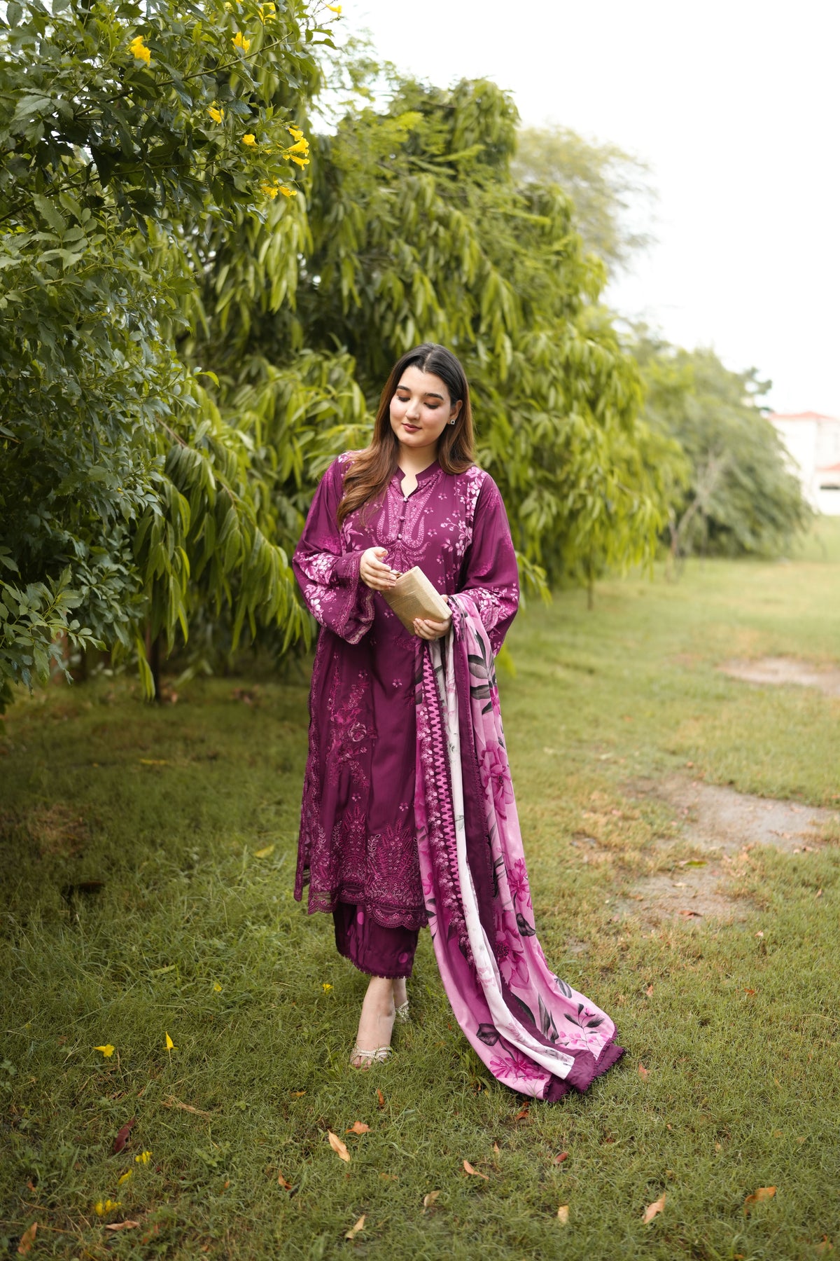 Aneelas Viscose Print Emb 3pc With Viscose Duppata [VC-26-13] [Dispatch Time 2 Month]