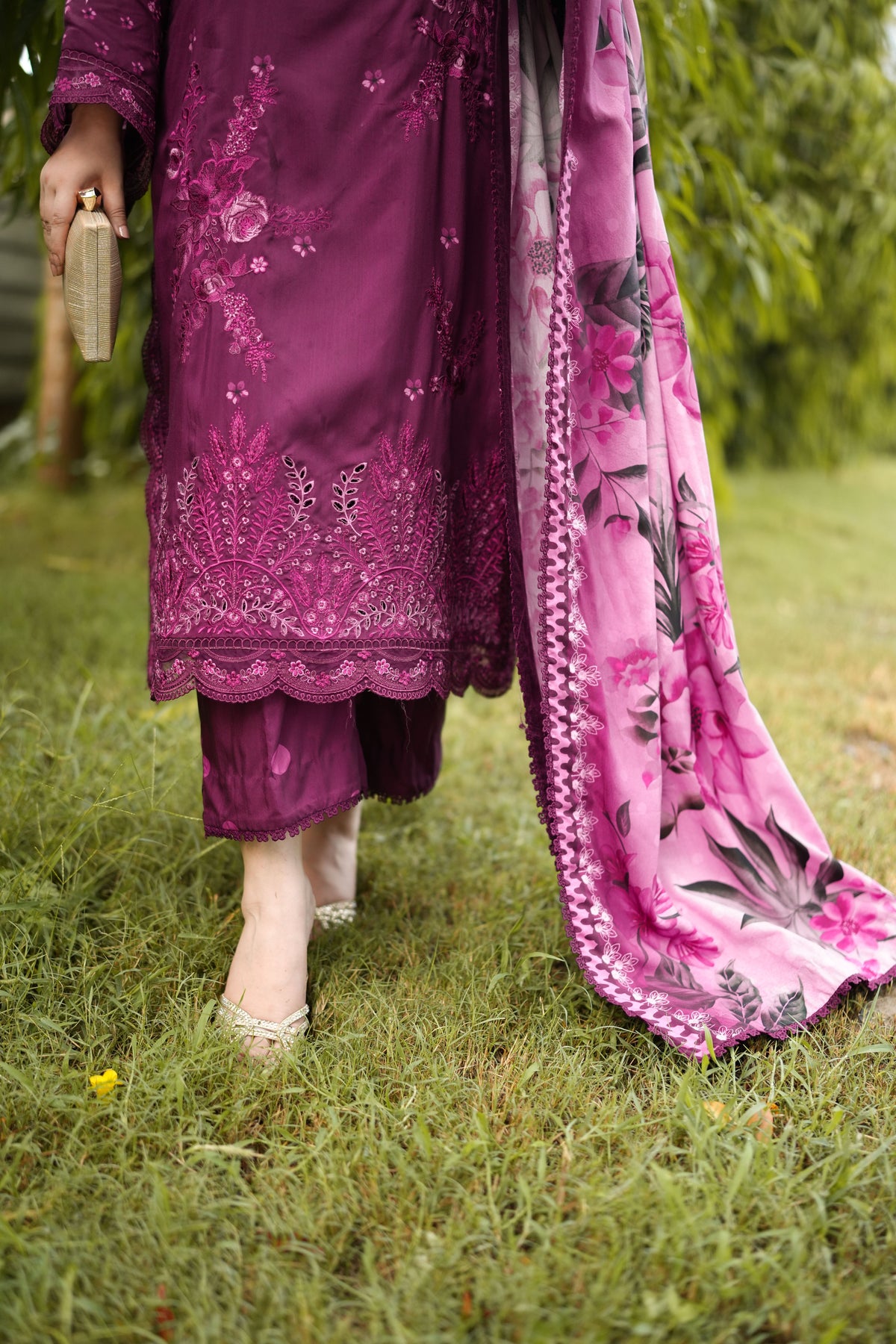 Aneelas Viscose Print Emb 3pc With Viscose Duppata [VC-26-13] [Dispatch Time 2 Month]