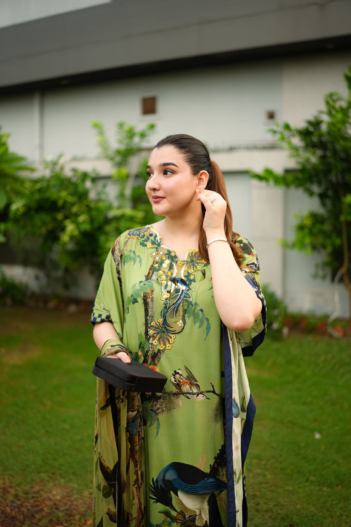 Aneelas Twill Print Emb Kaftan 3pc Twill Duppata [WPR-26-01-B-B] [Dispatch Time 2 Months]