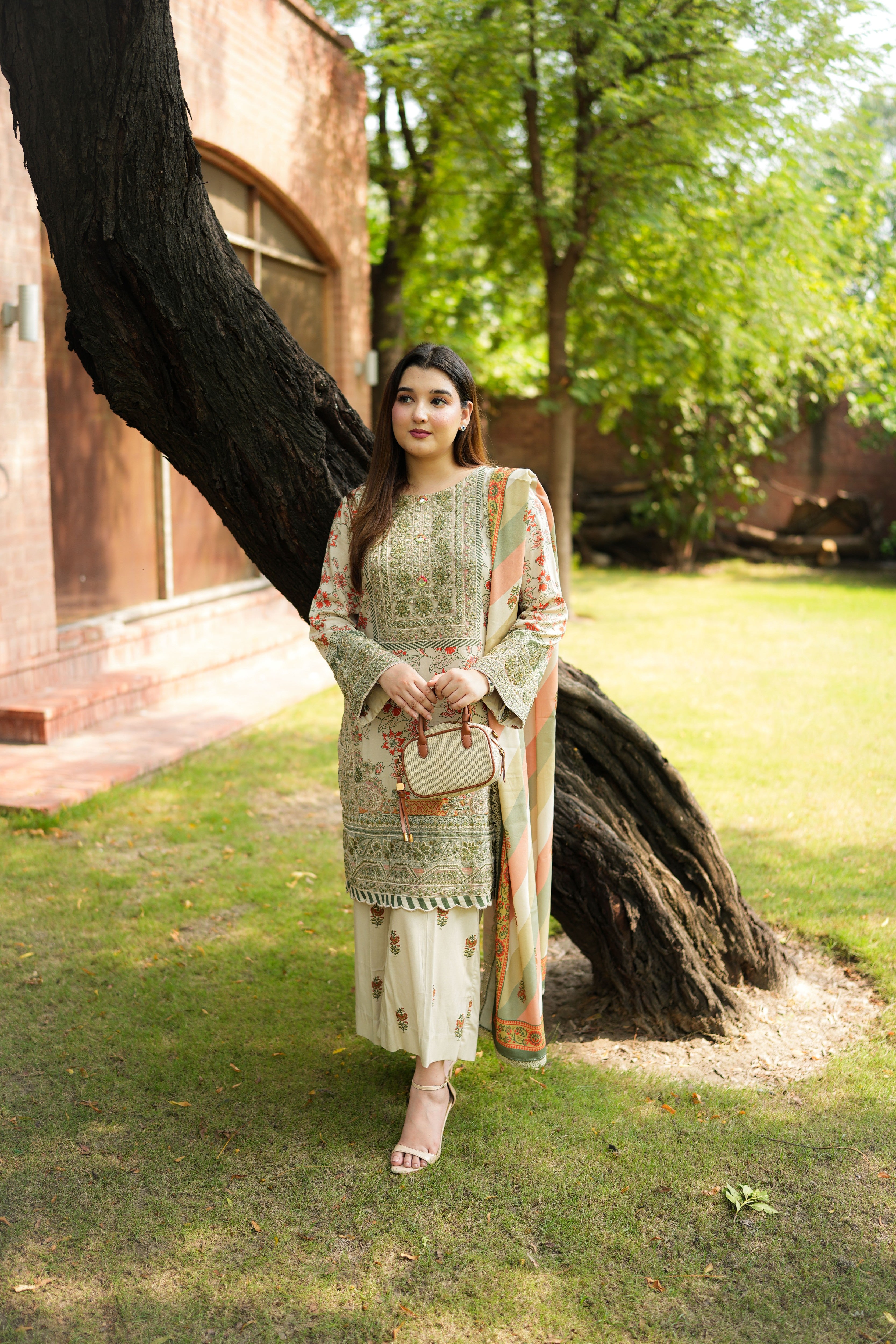 Aneelas Viscose Emb 3pc Chiffon Duppata [VC-26-17-B] [Dispatch Time 2 Months]